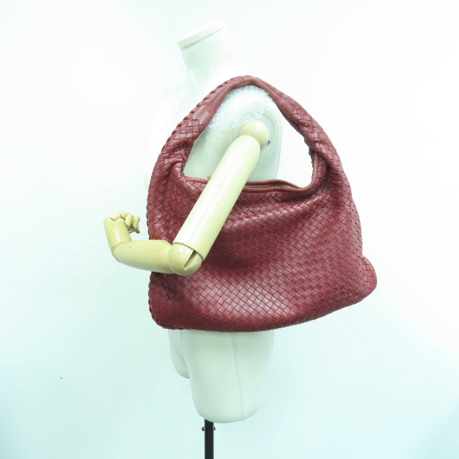 BOTTEGA VENETA 織紋皮革Shoulder Bag肩背袋紅色