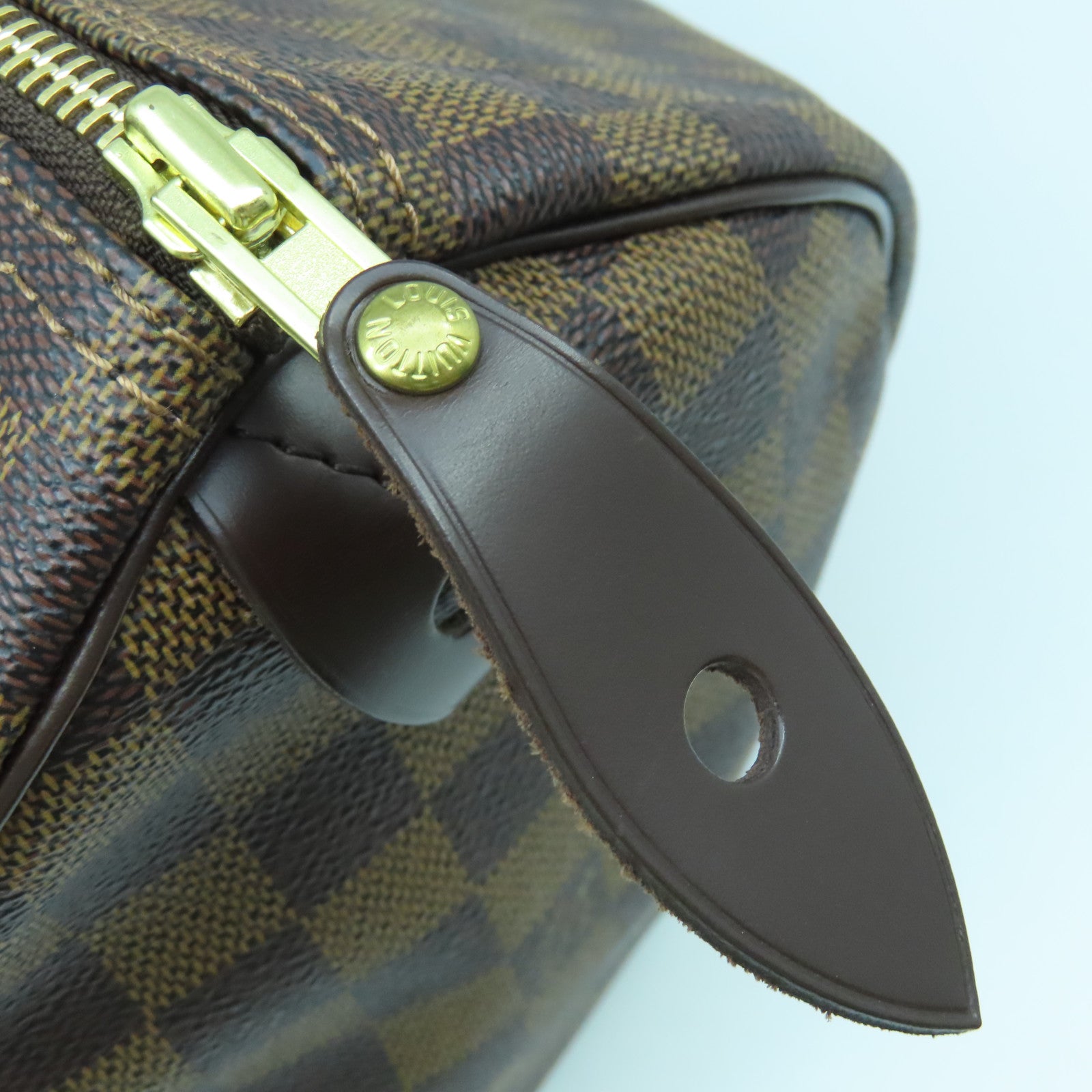 LOUIS VUITTON Damier Speedy 30金扣手挽袋啡色