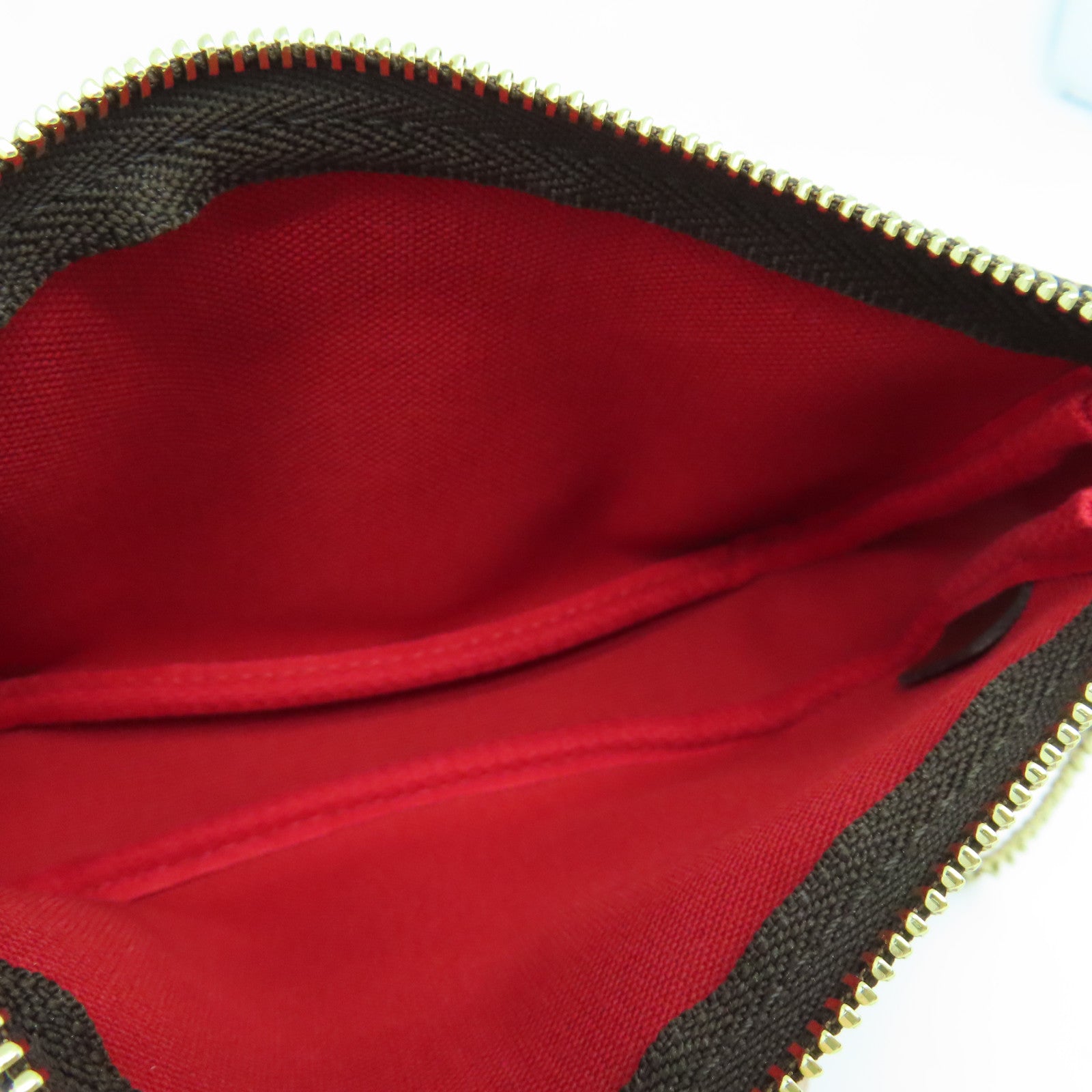 LOUIS VUITTON Damier Pochette Mini手挽袋啡色