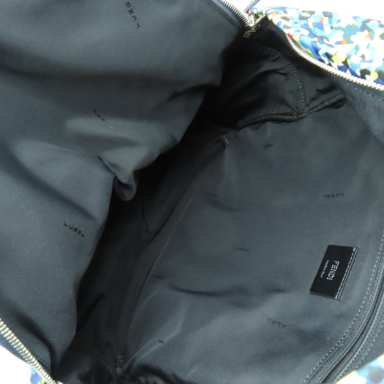 FENDI 尼龍Rucksack銀扣背包藍色/彩色