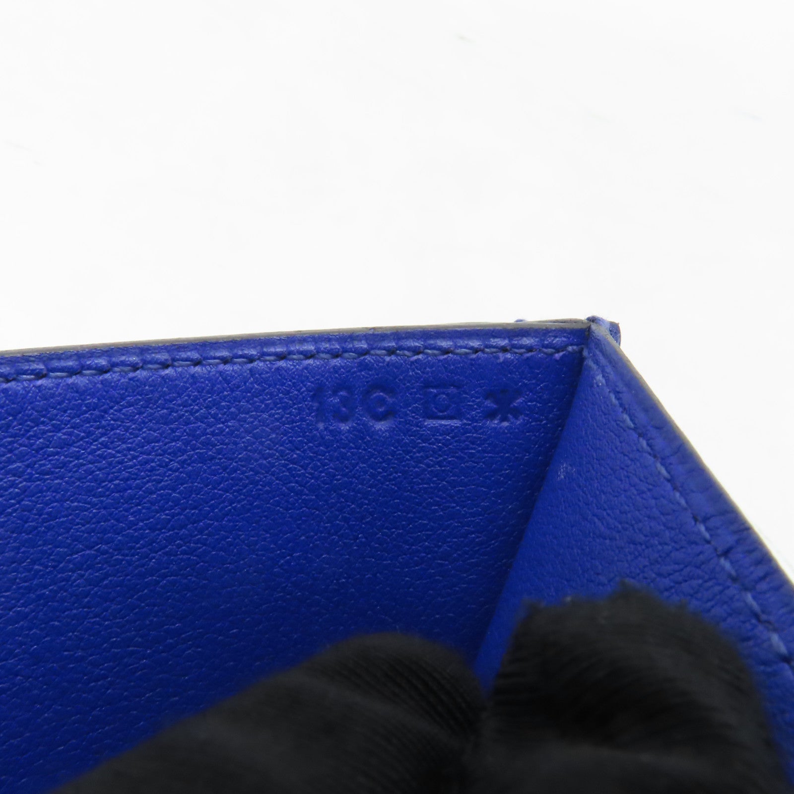 HERMES Swift皮革Constance Mini銀扣肩背袋藍色