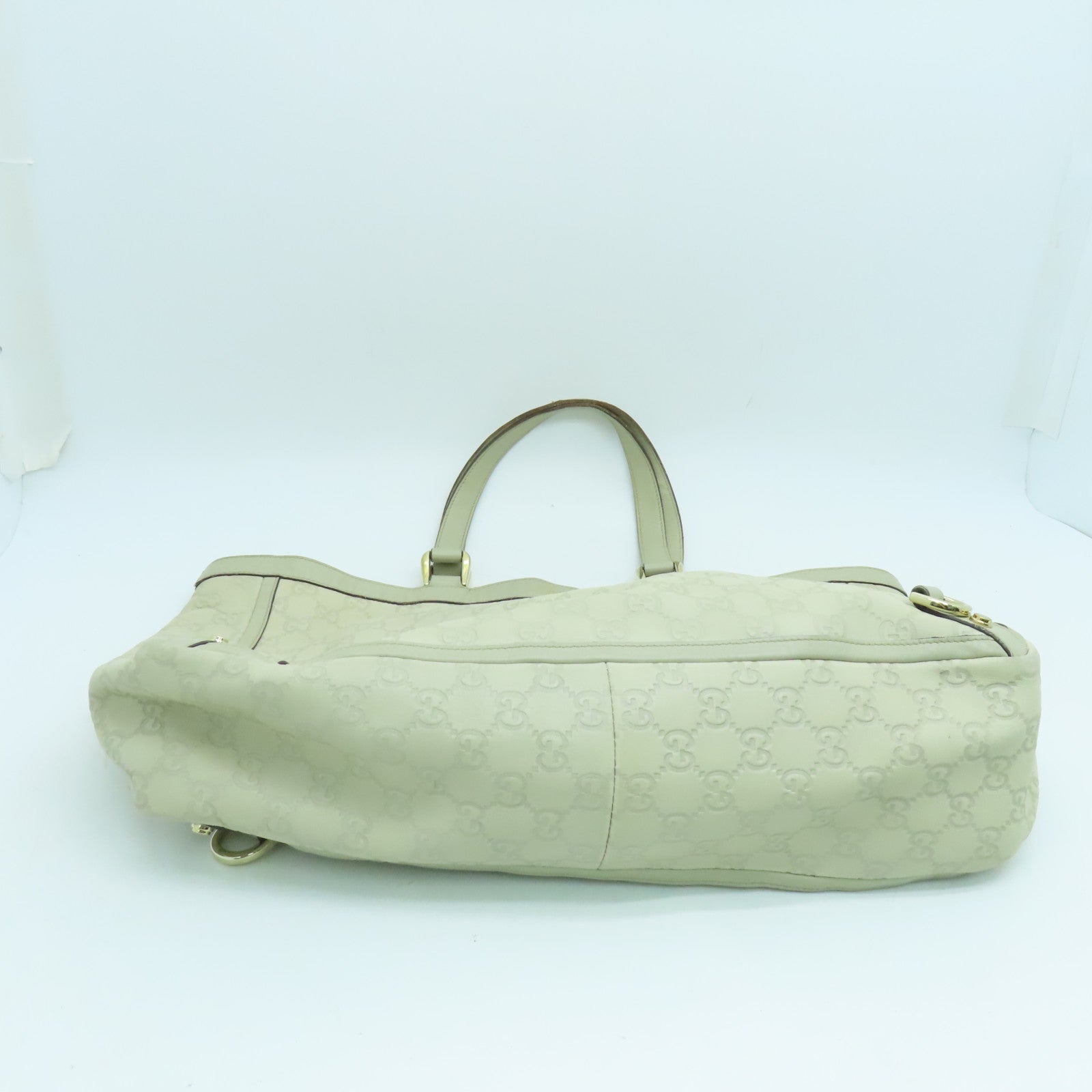 GUCCI 牛皮皮革Tote Bag银扣手挽袋灰色