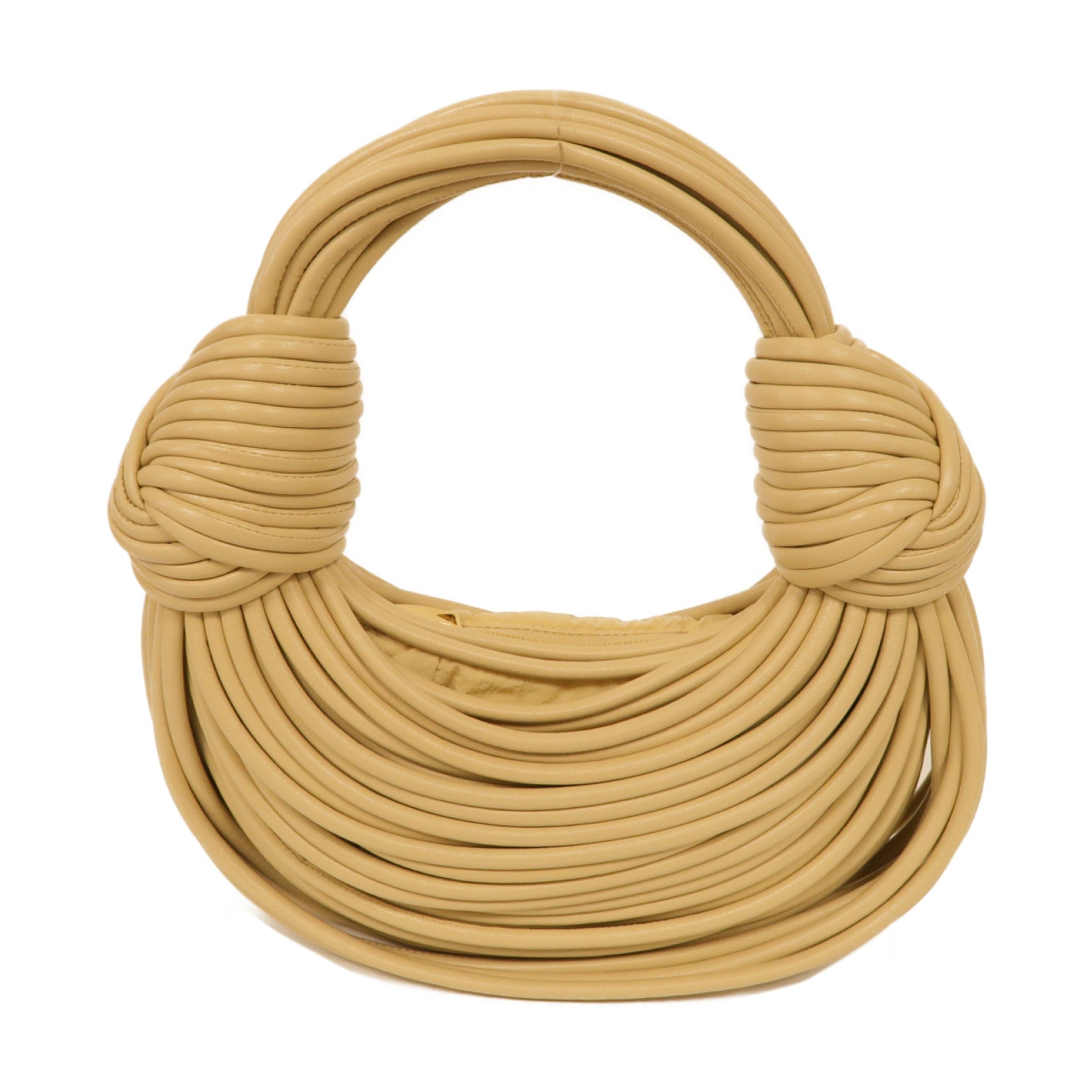 BOTTEGA VENETA 牛皮皮革Small Jodie金扣手挽袋米色