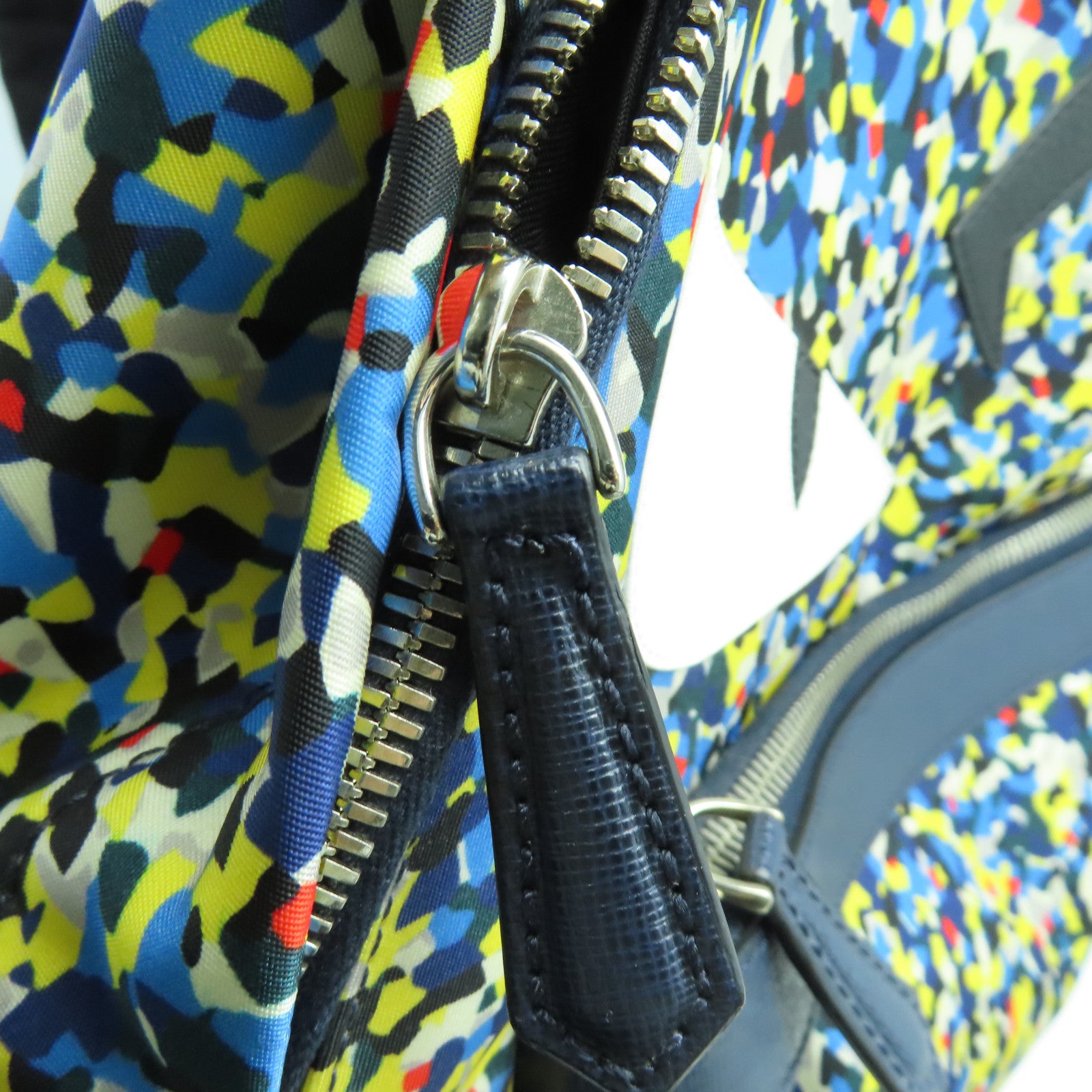 FENDI 尼龍Rucksack銀扣背包藍色/彩色