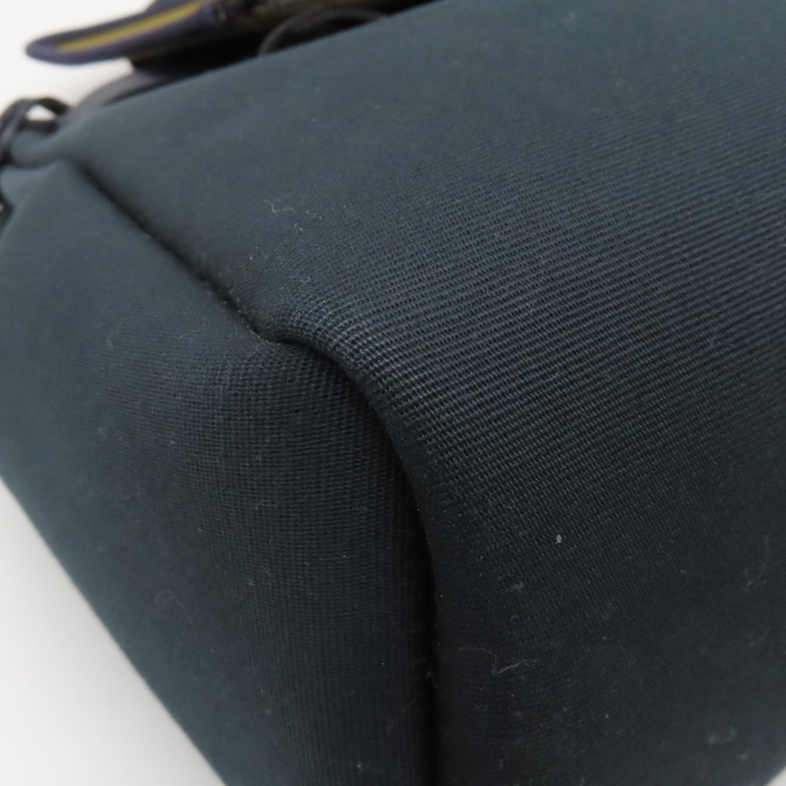HERMES canvas Herbag PM silver buckle handle shoulder bag green
