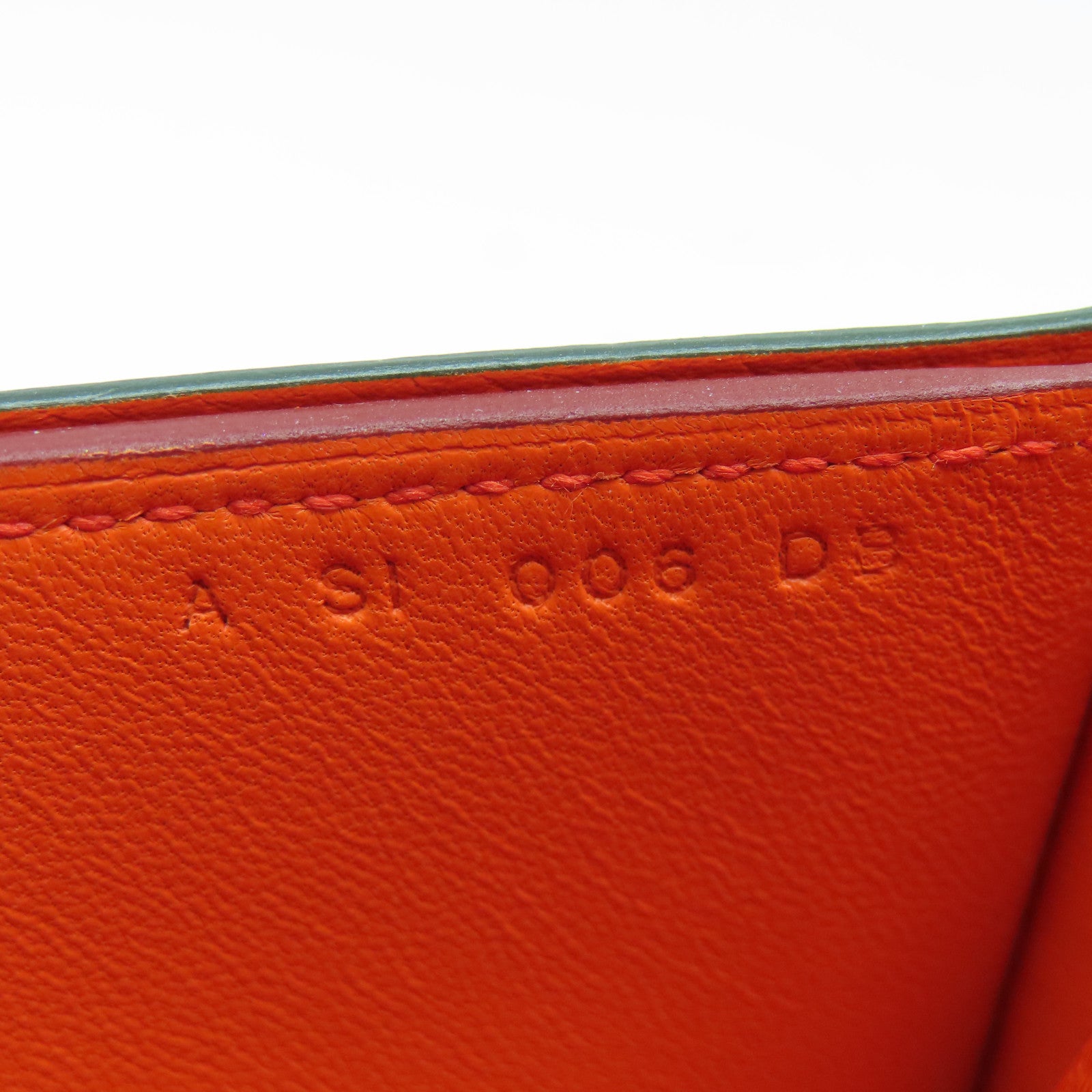 HERMES Epsom Leather Passant Long Wallet Silver Buckle Long Wallet Orange/Pink