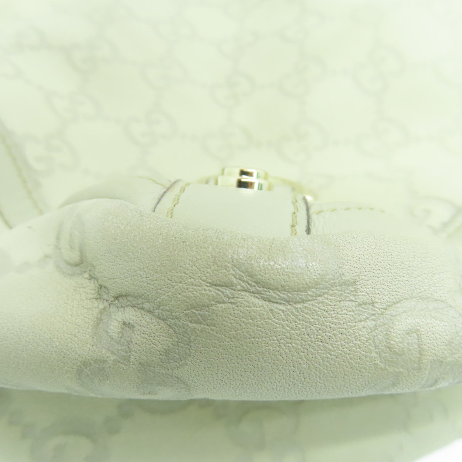 GUCCI 牛皮皮革Tote Bag银扣手挽袋灰色