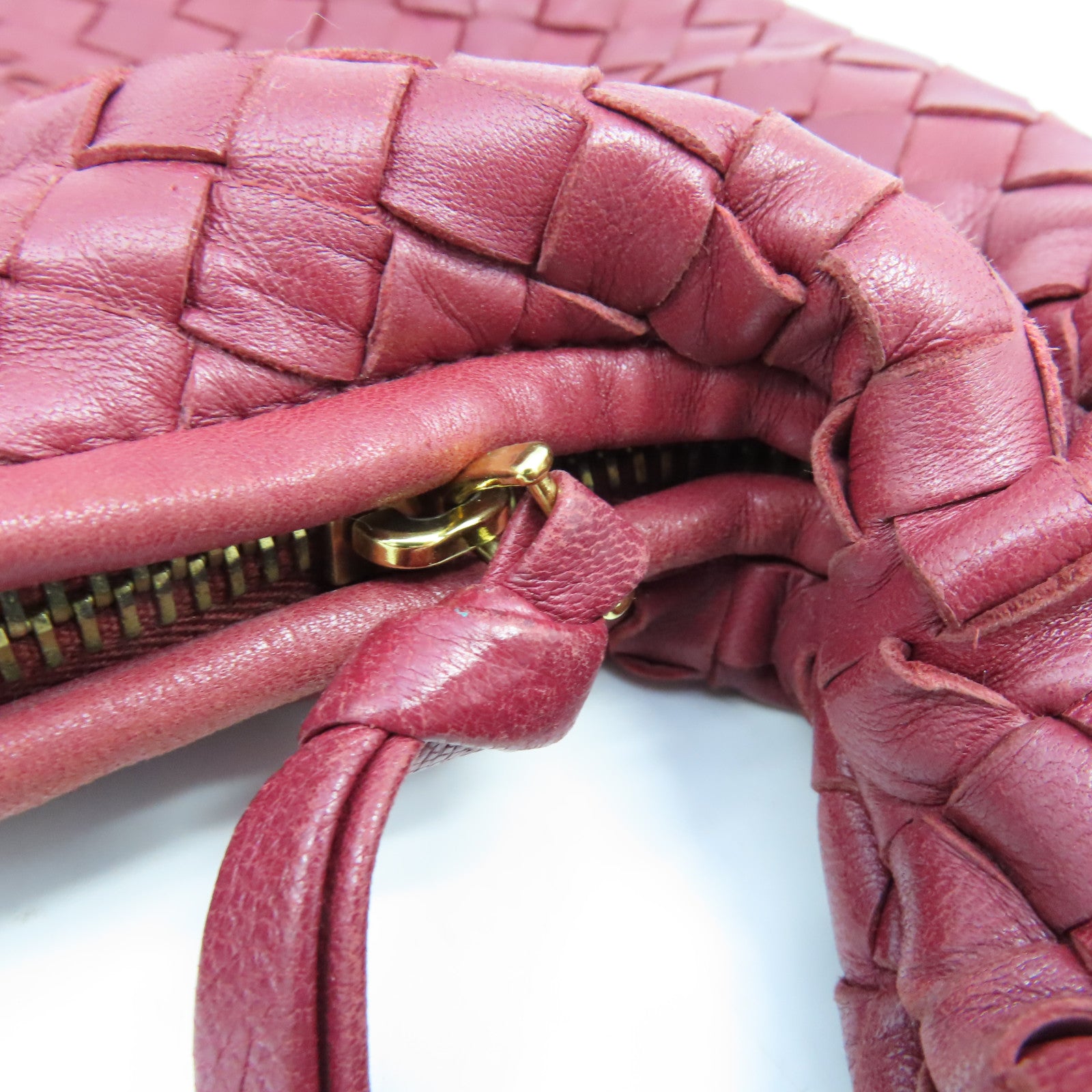 BOTTEGA VENETA 織紋皮革Shoulder Bag肩背袋紅色