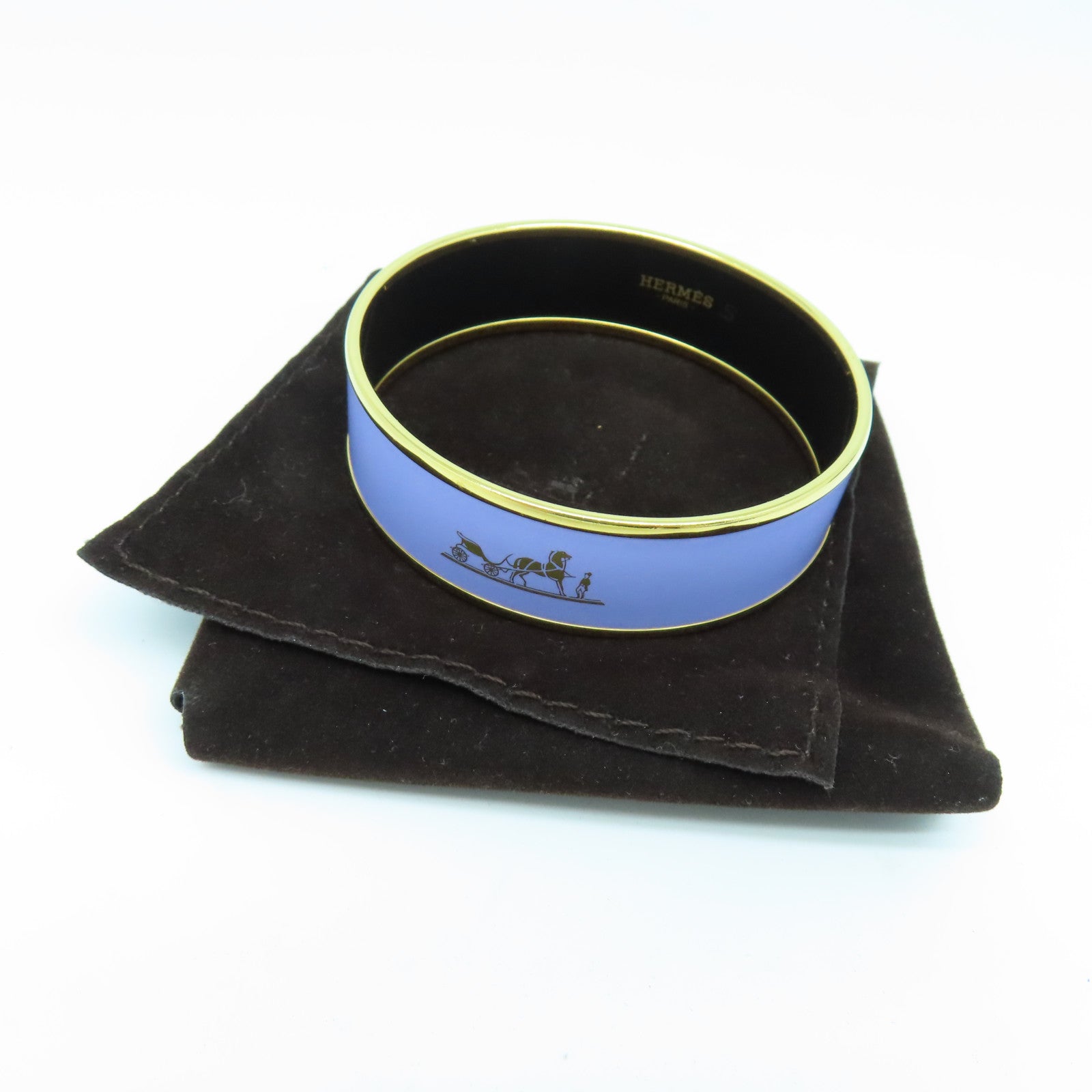 HERMES 金屬Bangle金扣手鐲藍色