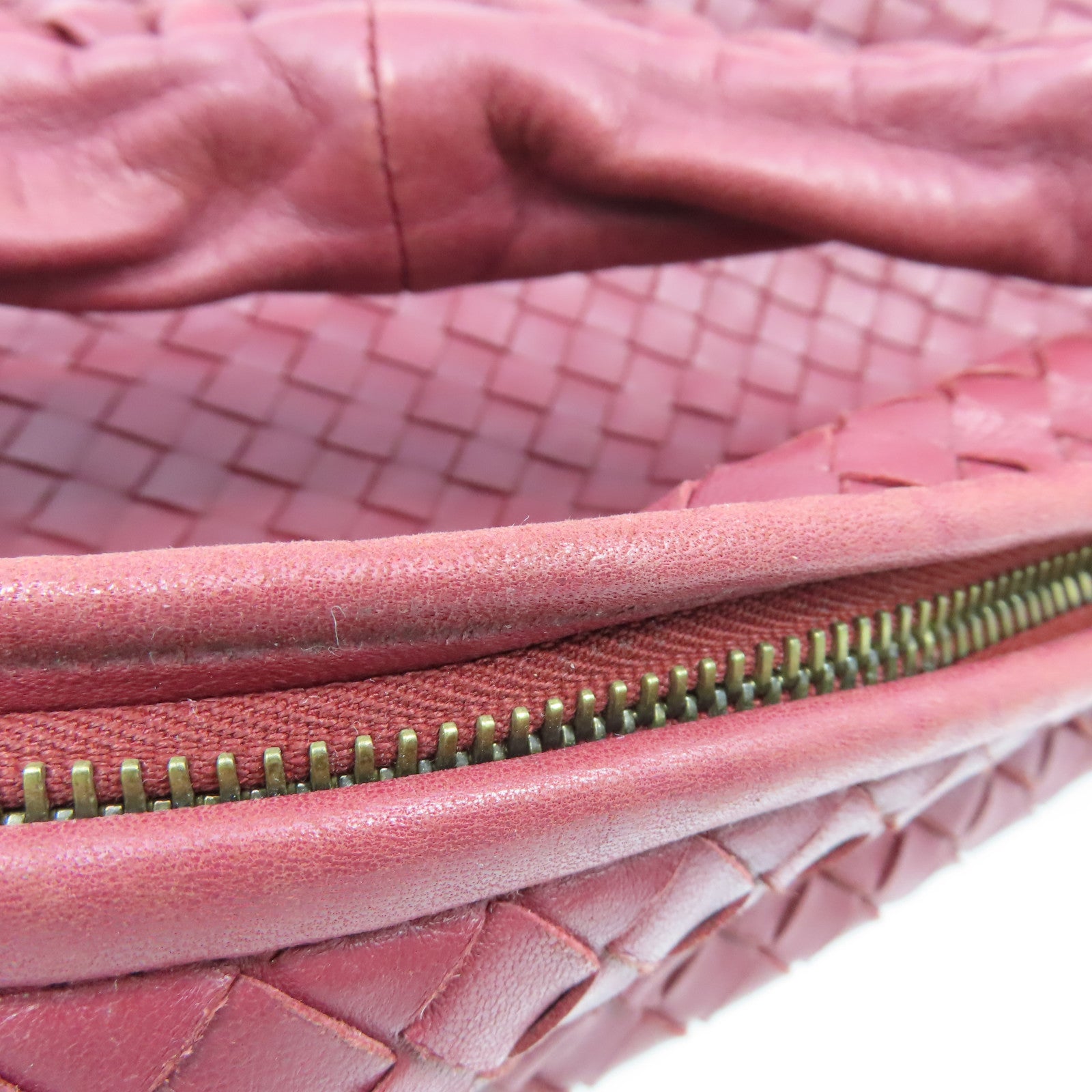 BOTTEGA VENETA 織紋皮革Shoulder Bag肩背袋紅色