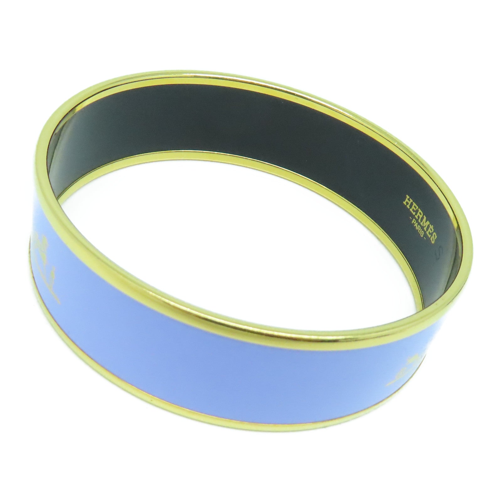 HERMES 金屬Bangle金扣手鐲藍色
