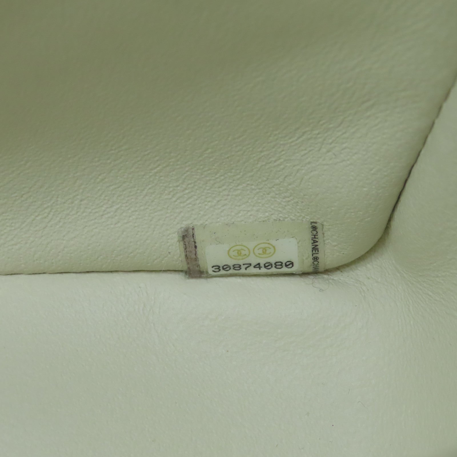 CHANEL 【激減優惠】斜紋羊皮皮革Shoulder Bag銀扣鏈帶肩背袋白色