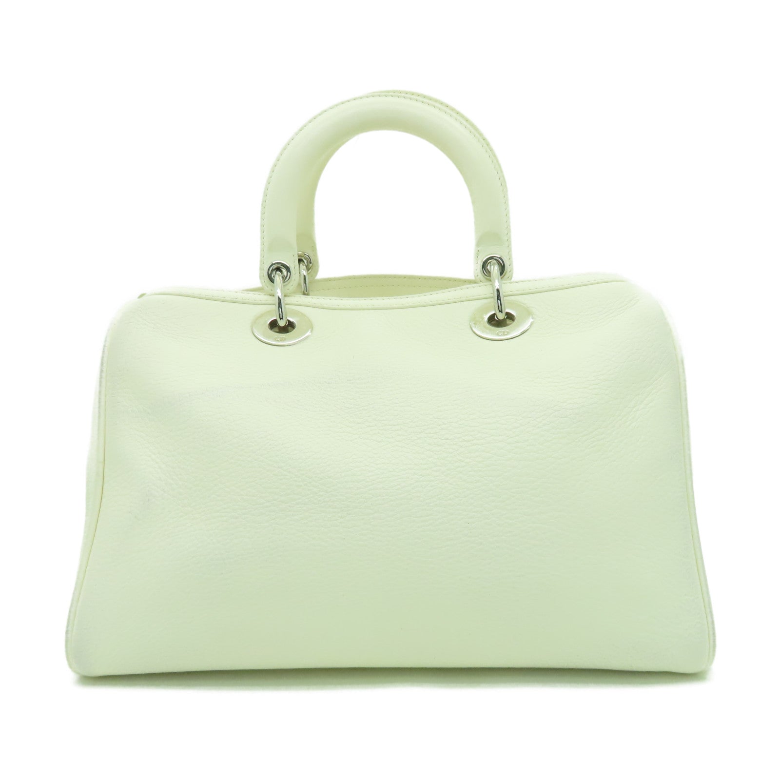 Dior 【激減優惠】牛皮皮革Hand Bag銀扣手挽袋白色