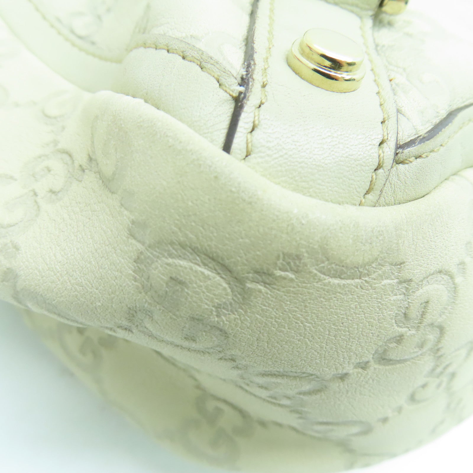 GUCCI 牛皮皮革Tote Bag银扣手挽袋灰色