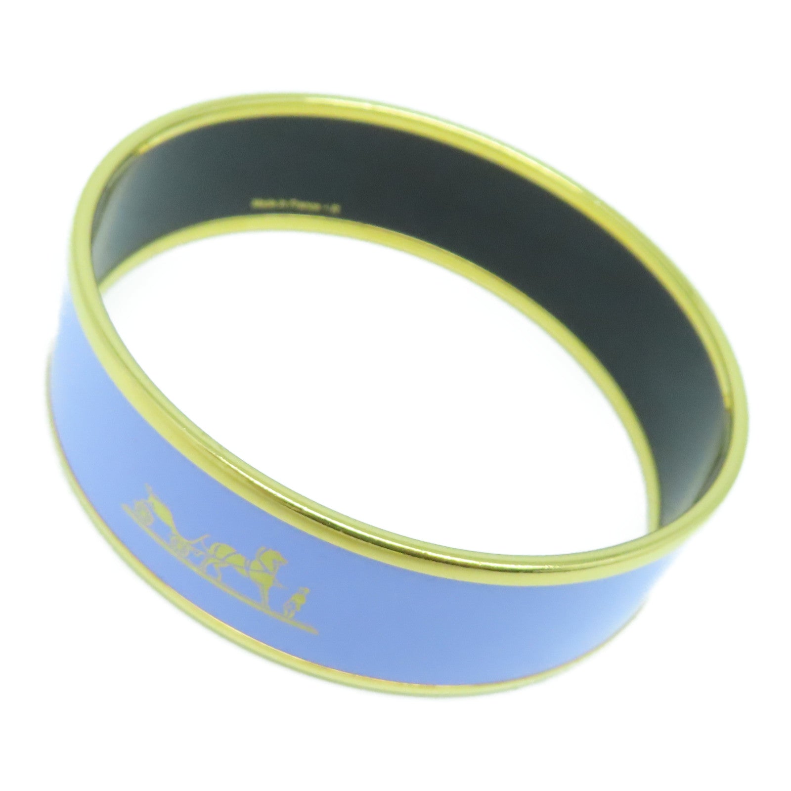 HERMES 金屬Bangle金扣手鐲藍色