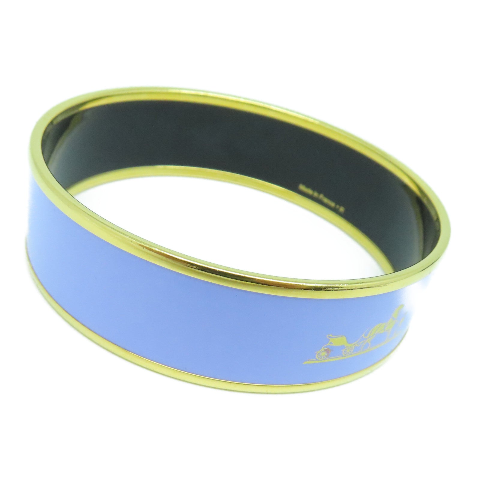 HERMES 金屬Bangle金扣手鐲藍色