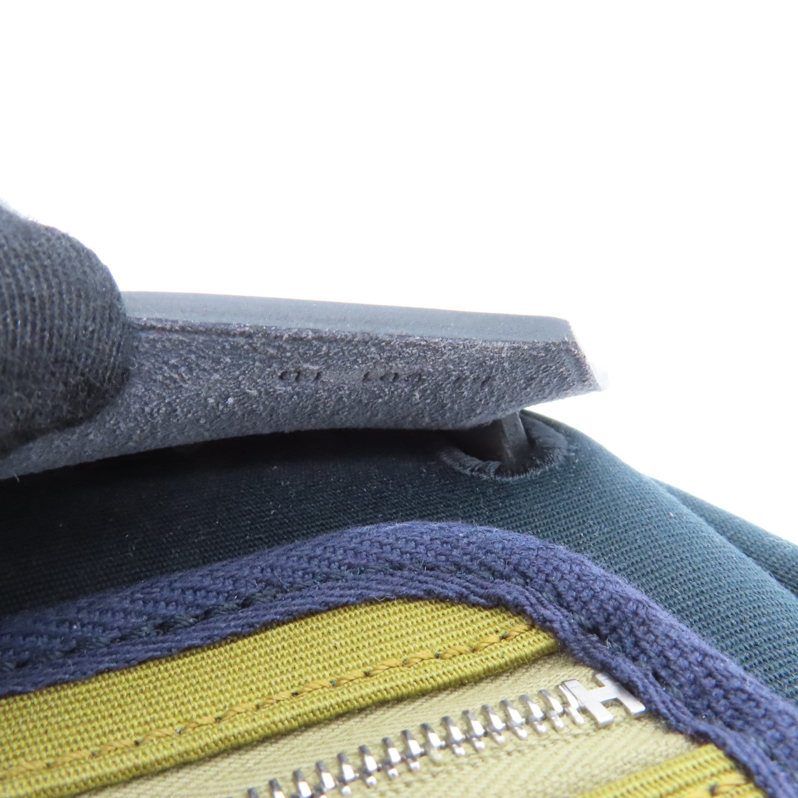 HERMES canvas Herbag PM silver buckle handle shoulder bag green