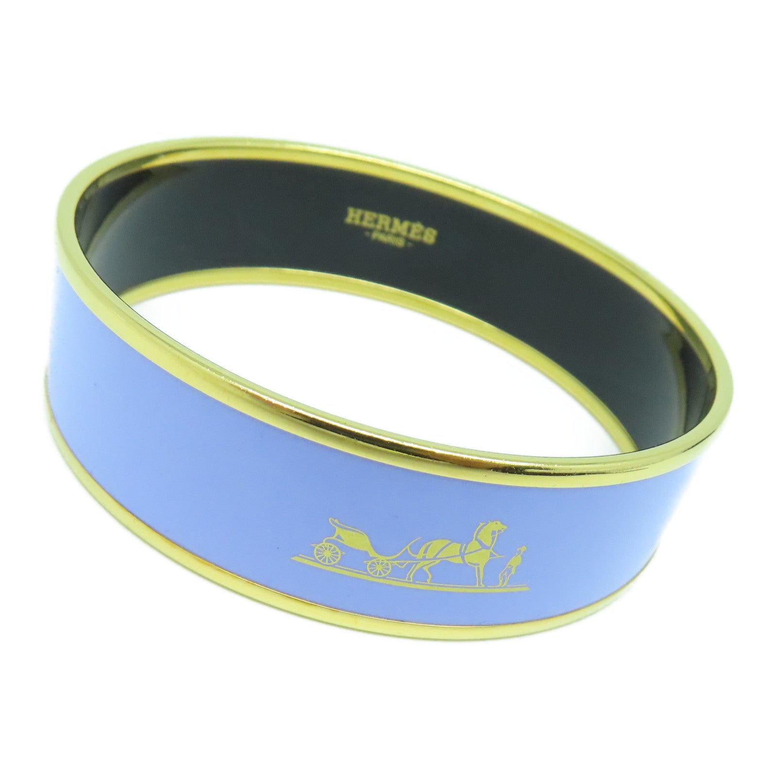 HERMES 金屬Bangle金扣手鐲藍色