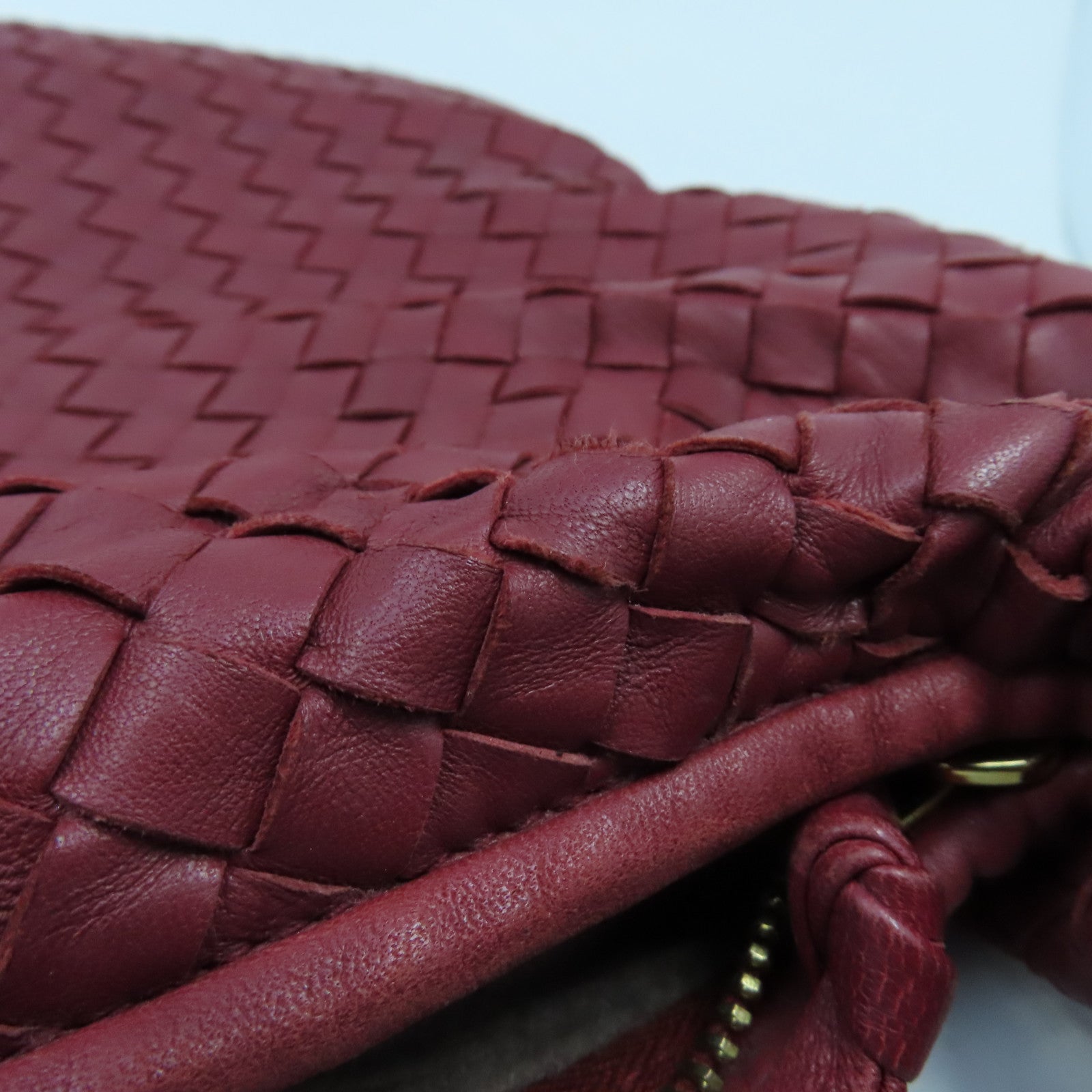 BOTTEGA VENETA 織紋皮革Shoulder Bag肩背袋紅色