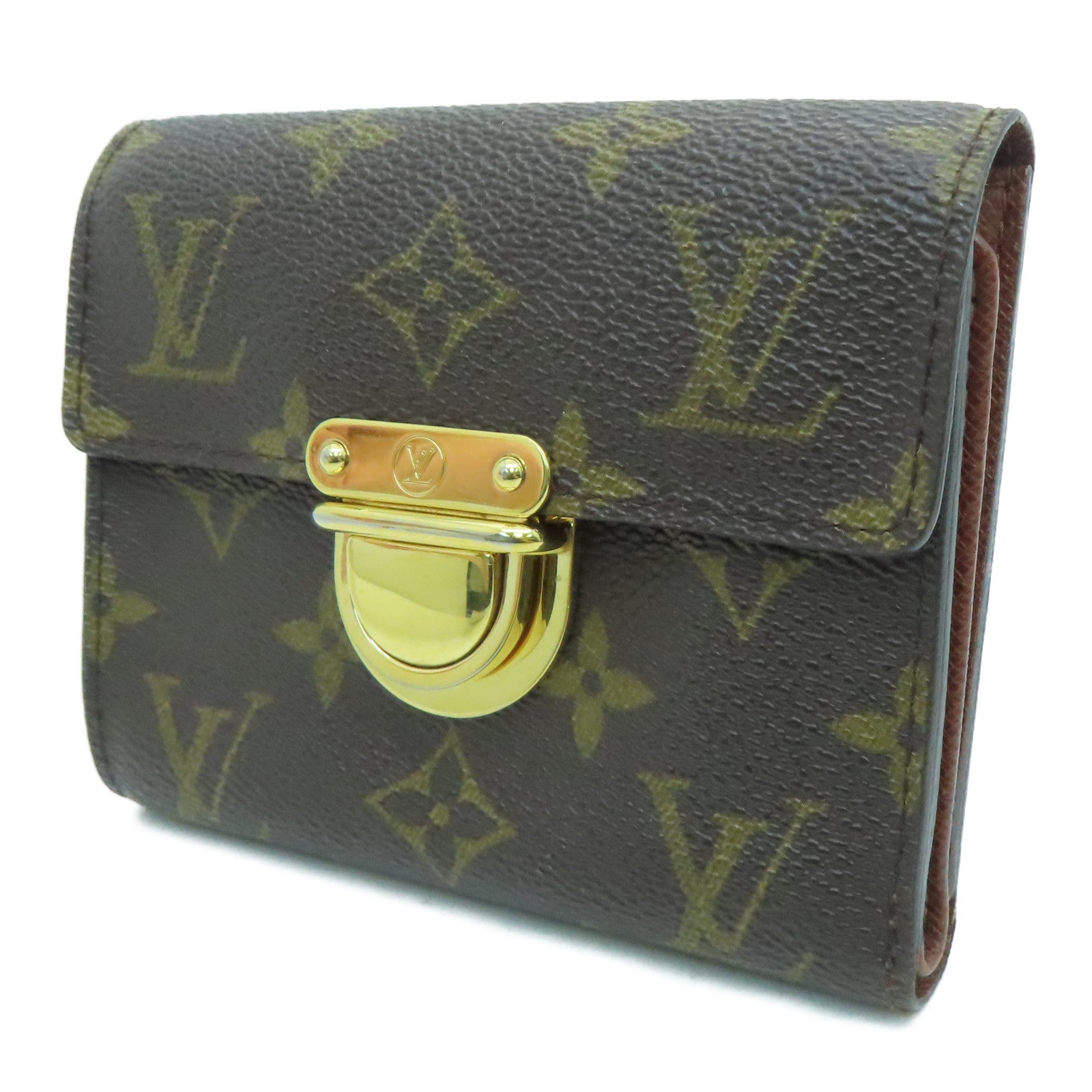 LOUIS VUITTON Monogram Joey Geldborse金扣錢包啡色
