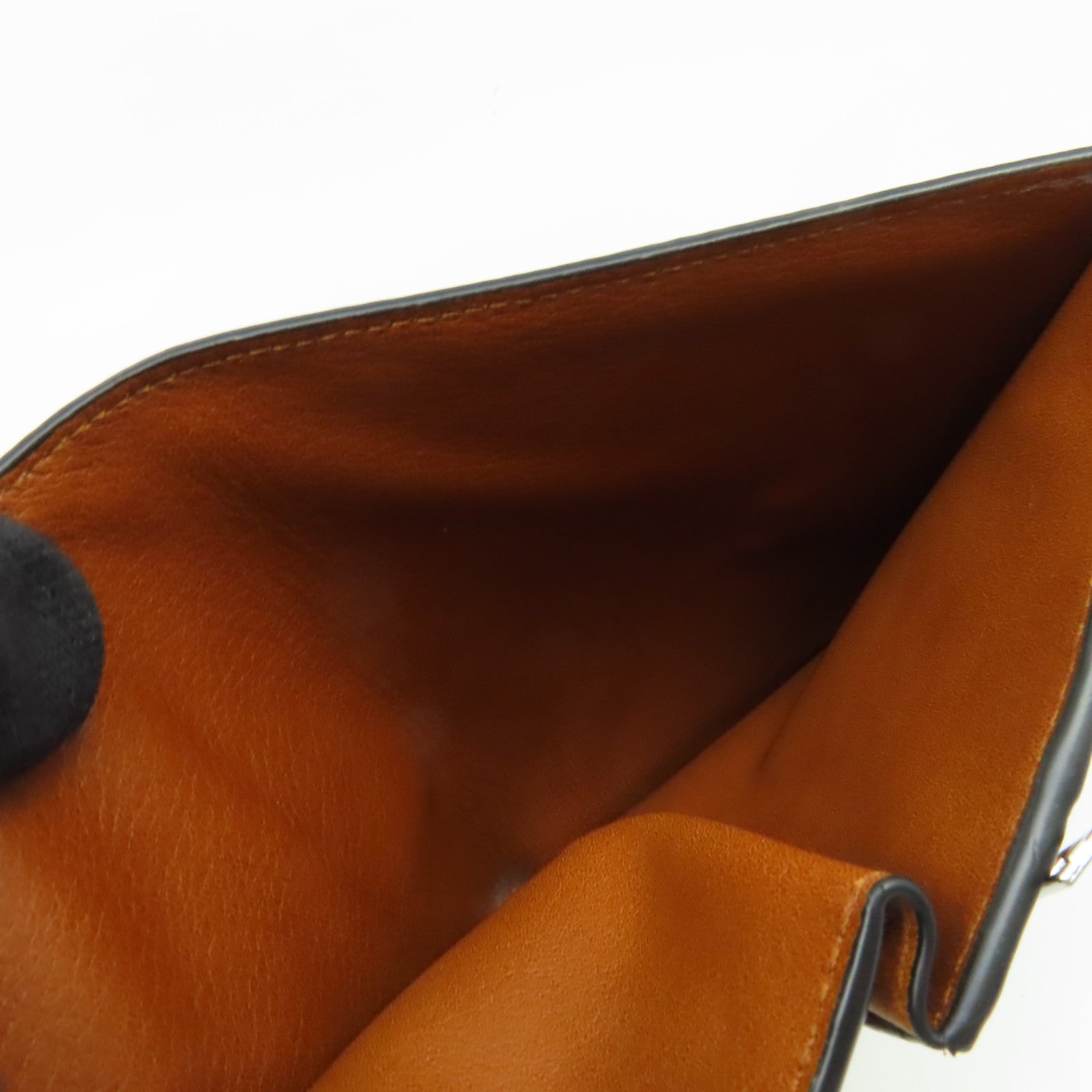 LOEWE 牛皮皮革Middle Wallet銀扣錢包藍色/啡色