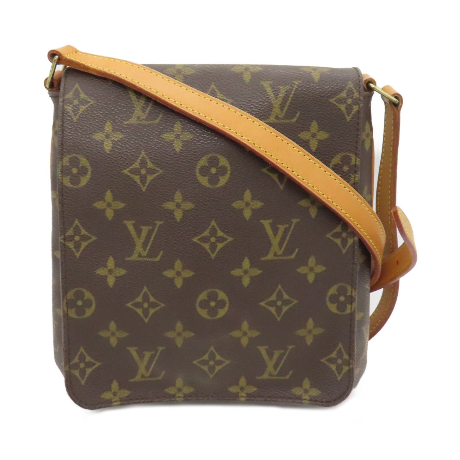 LOUIS VUITTON Monogram Musette Salsa Gold Buckle Shoulder Bag Brown
