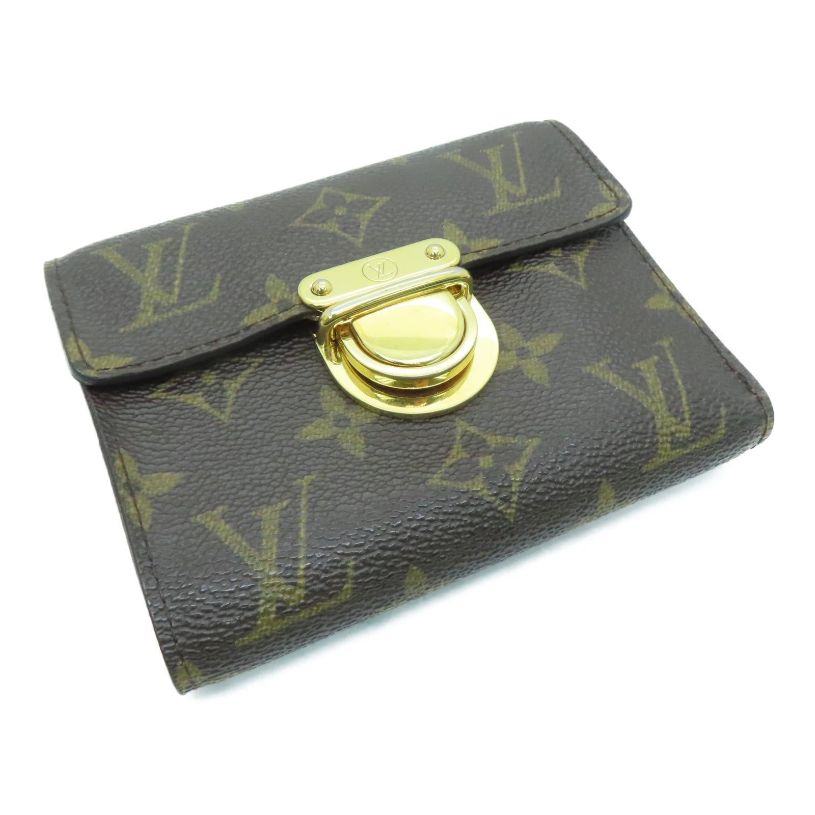 LOUIS VUITTON Monogram Joey Geldborse金扣錢包啡色