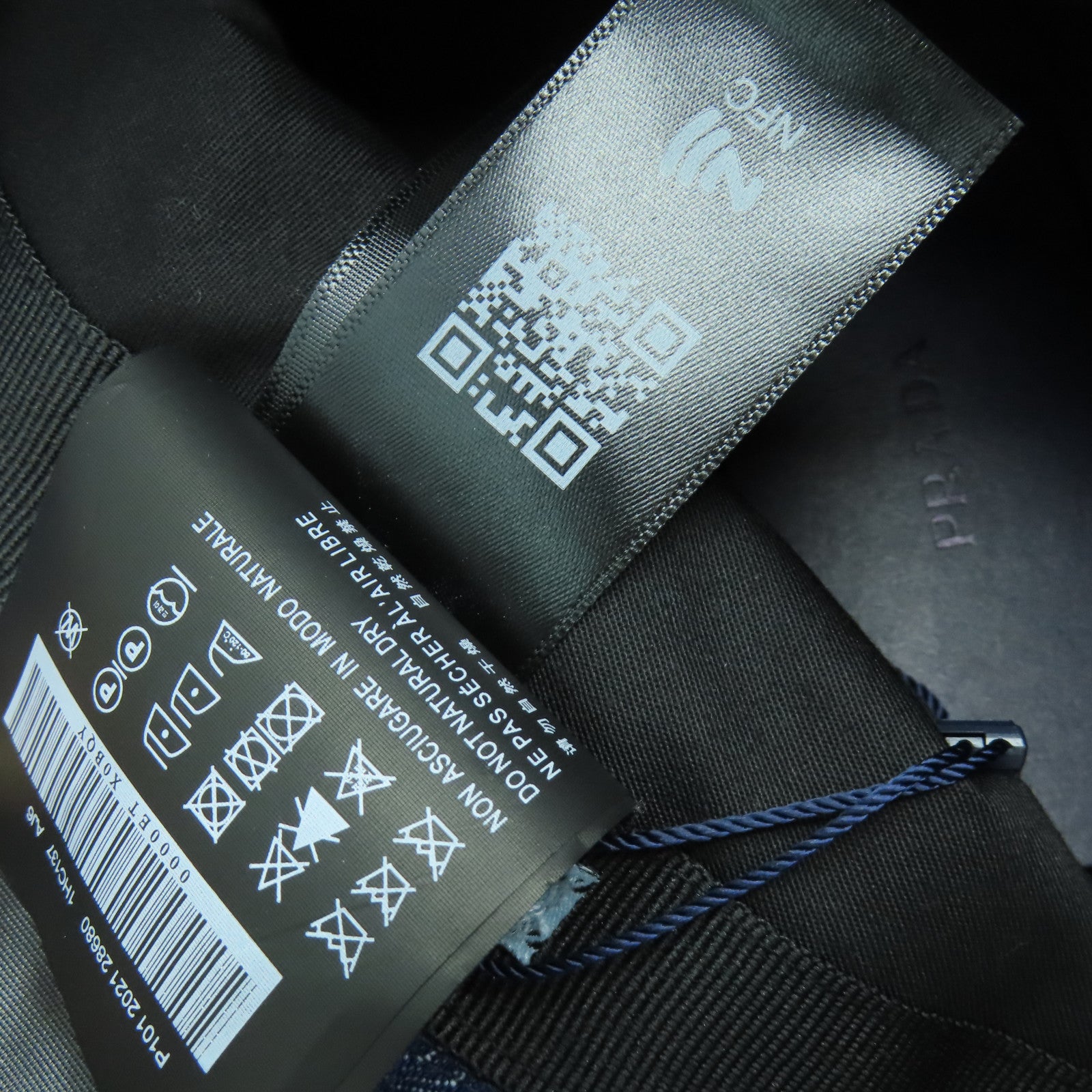 PRADA 牛仔布Hat銀扣帽藍色