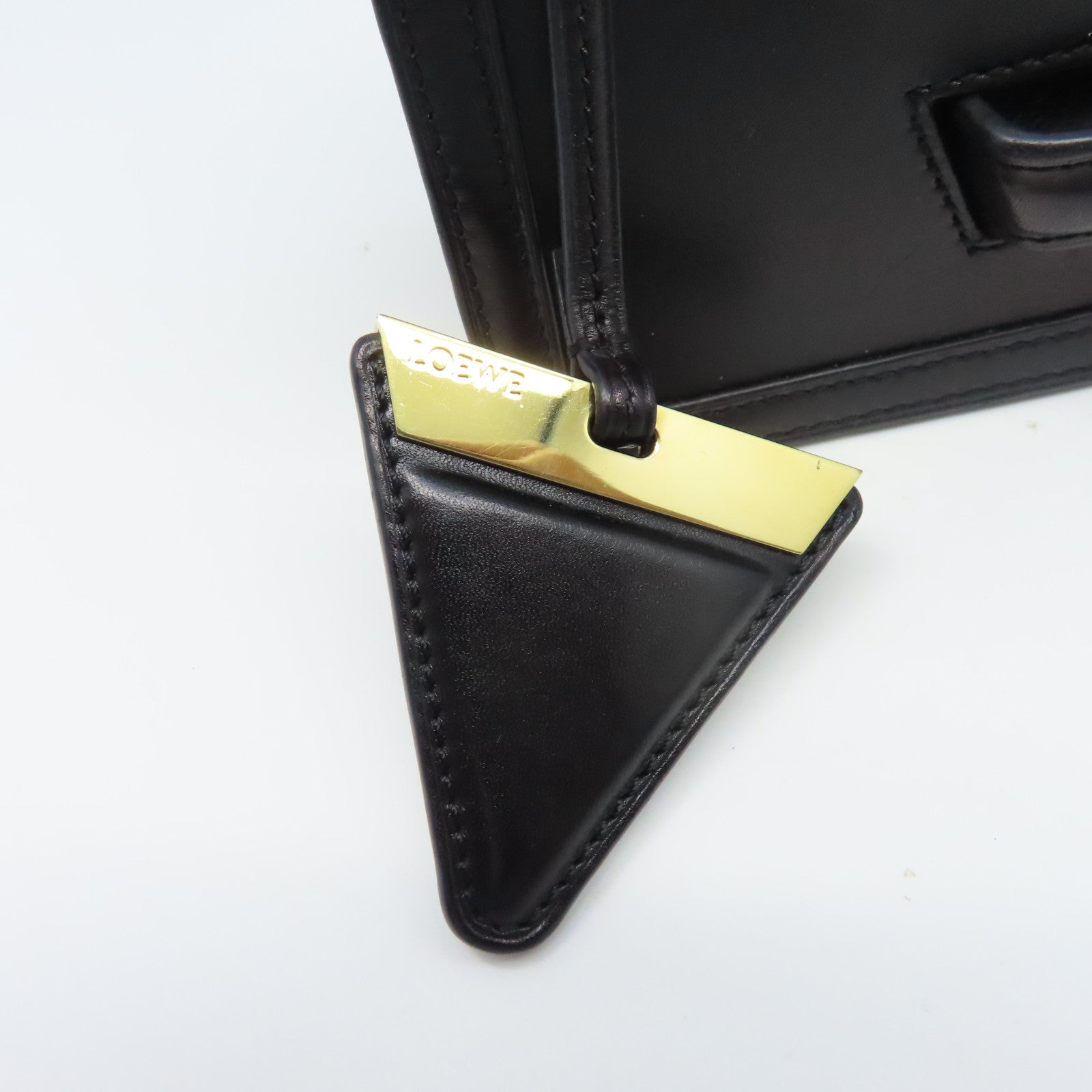 LOEWE 牛皮皮革Barcelona Small金扣肩背袋黑色