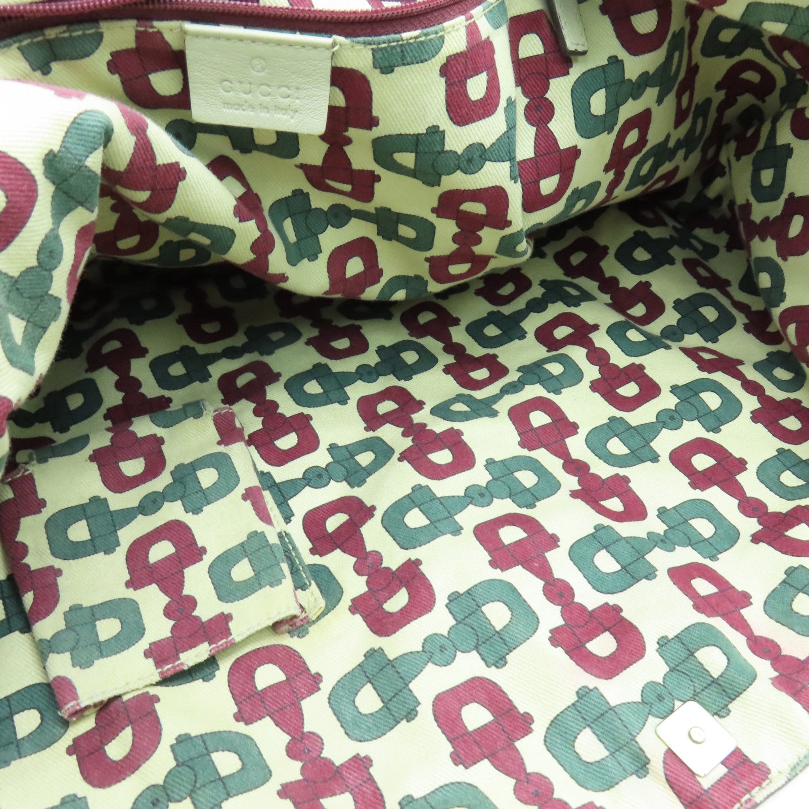 GUCCI 牛皮皮革Tote Bag银扣手挽袋灰色