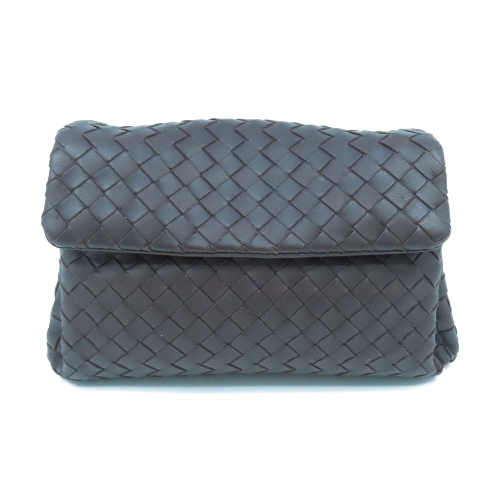 BOTTEGA VENETA 织纹皮革Clutch Bag手拿包啡色