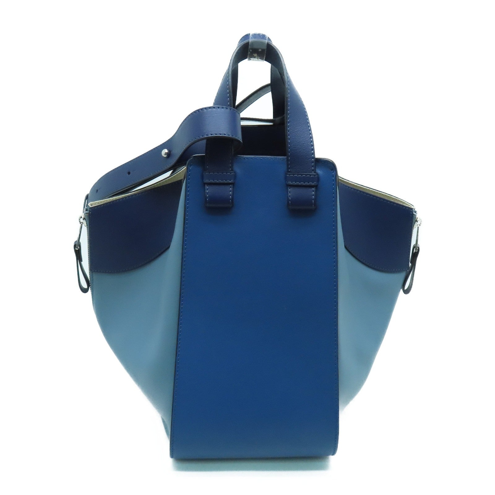 LOEWE 牛皮皮革Hammock銀扣肩背袋藍色