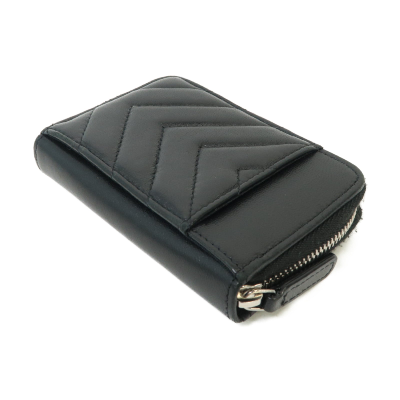 CHANEL 斜紋Card Case銀扣卡片套黒色