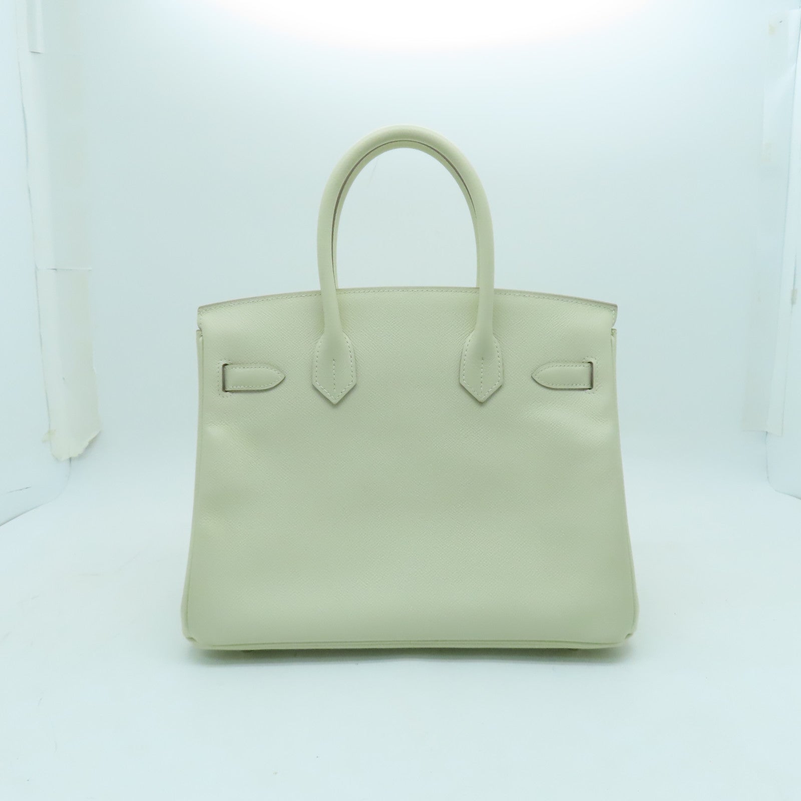 HERMES Epsom皮革Birkin 30金扣手挽袋白色