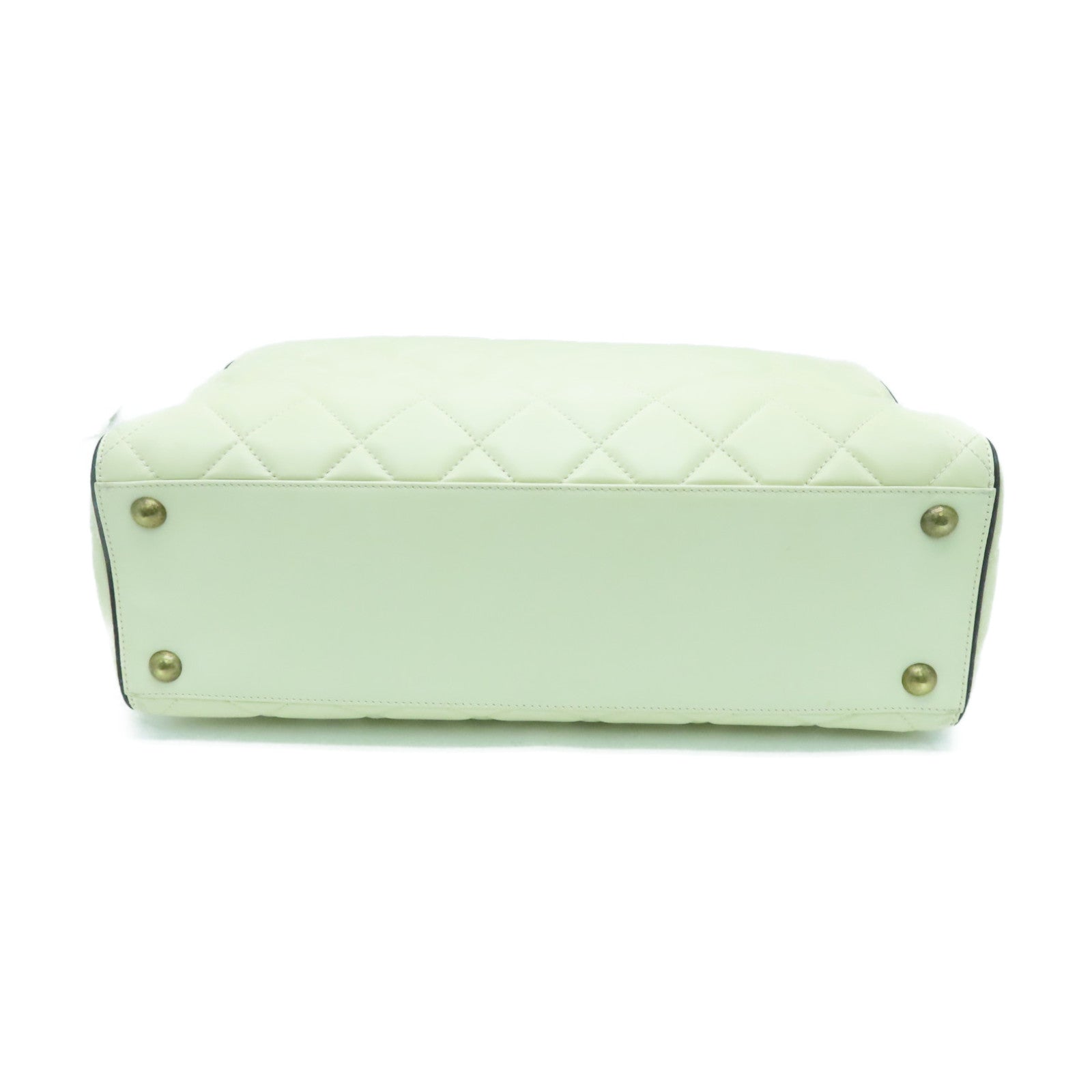 CHANEL 菱格牛皮皮革Shoulder Bag金扣肩背袋白色