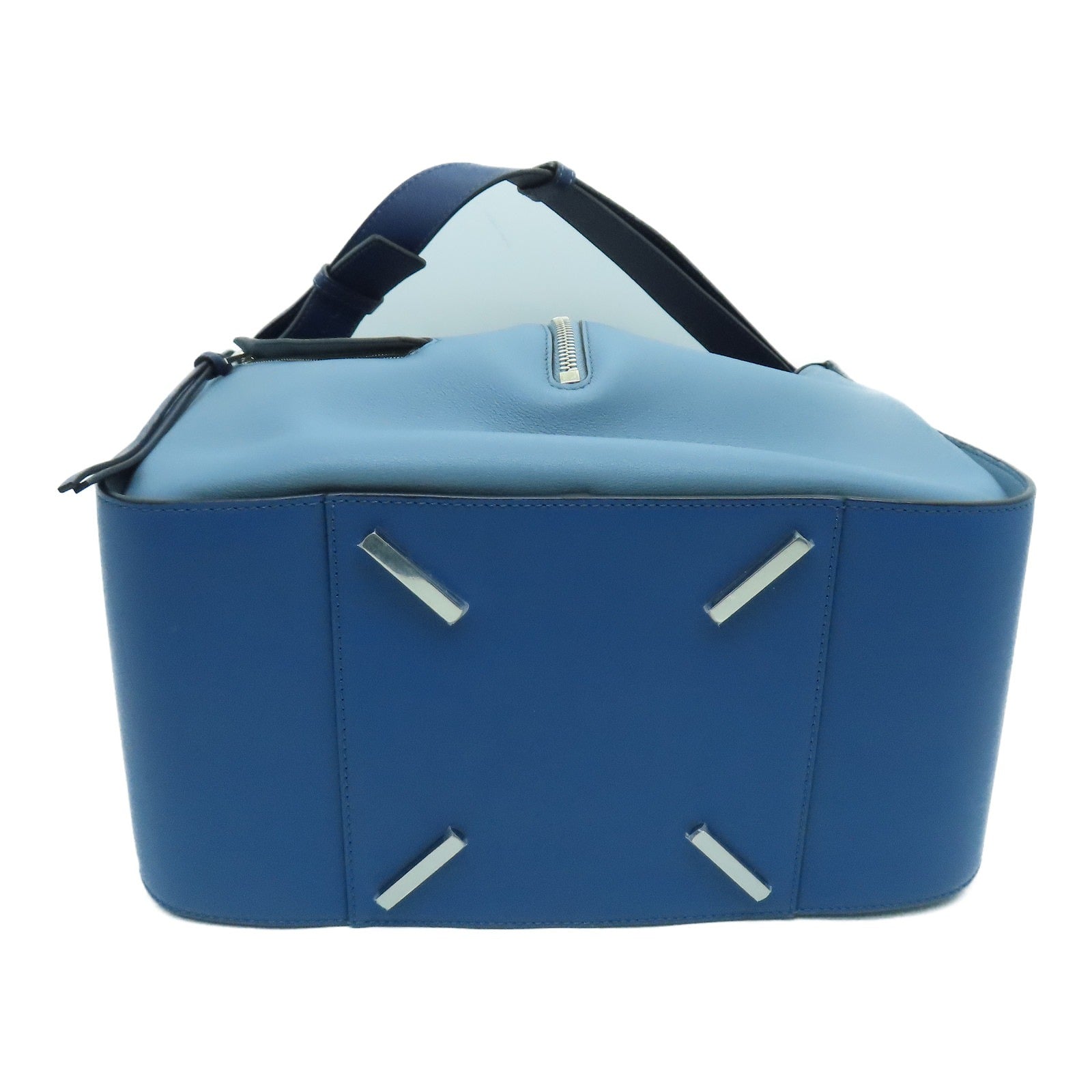 LOEWE 牛皮皮革Hammock銀扣肩背袋藍色