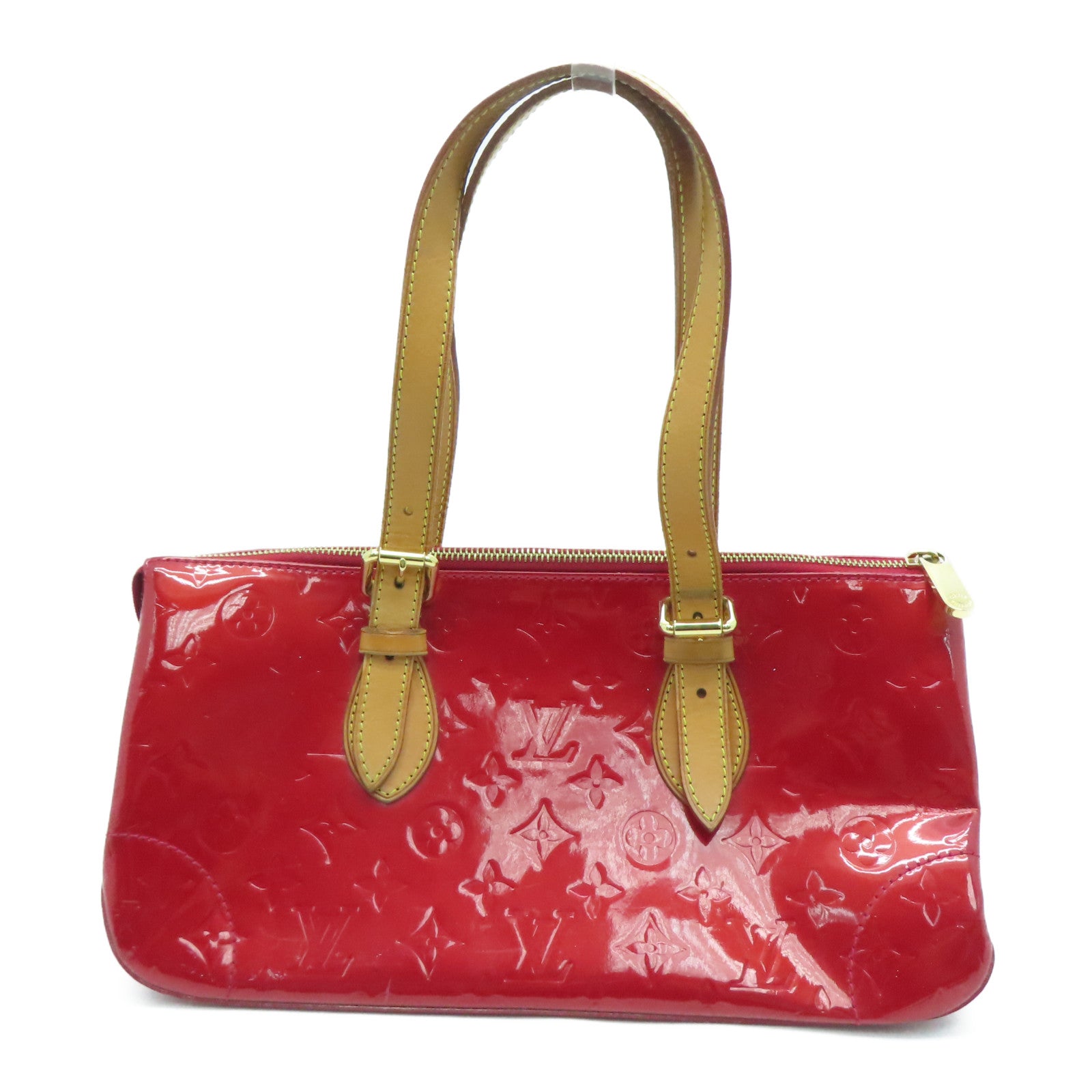 LOUIS VUITTON Mono-Vernis Rosewood Avenue Shoulder Bag金扣肩背袋红色
