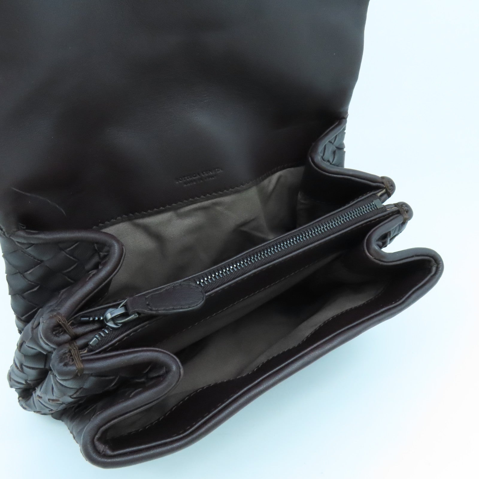 BOTTEGA VENETA 织纹皮革Clutch Bag手拿包啡色