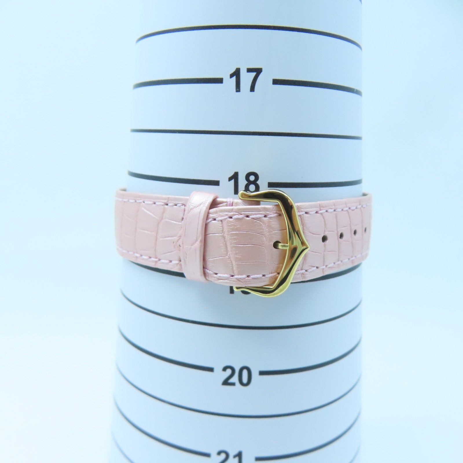 CARTIER Ceinture 18K Gold/Leather Band Watch Quartz Movement Pink