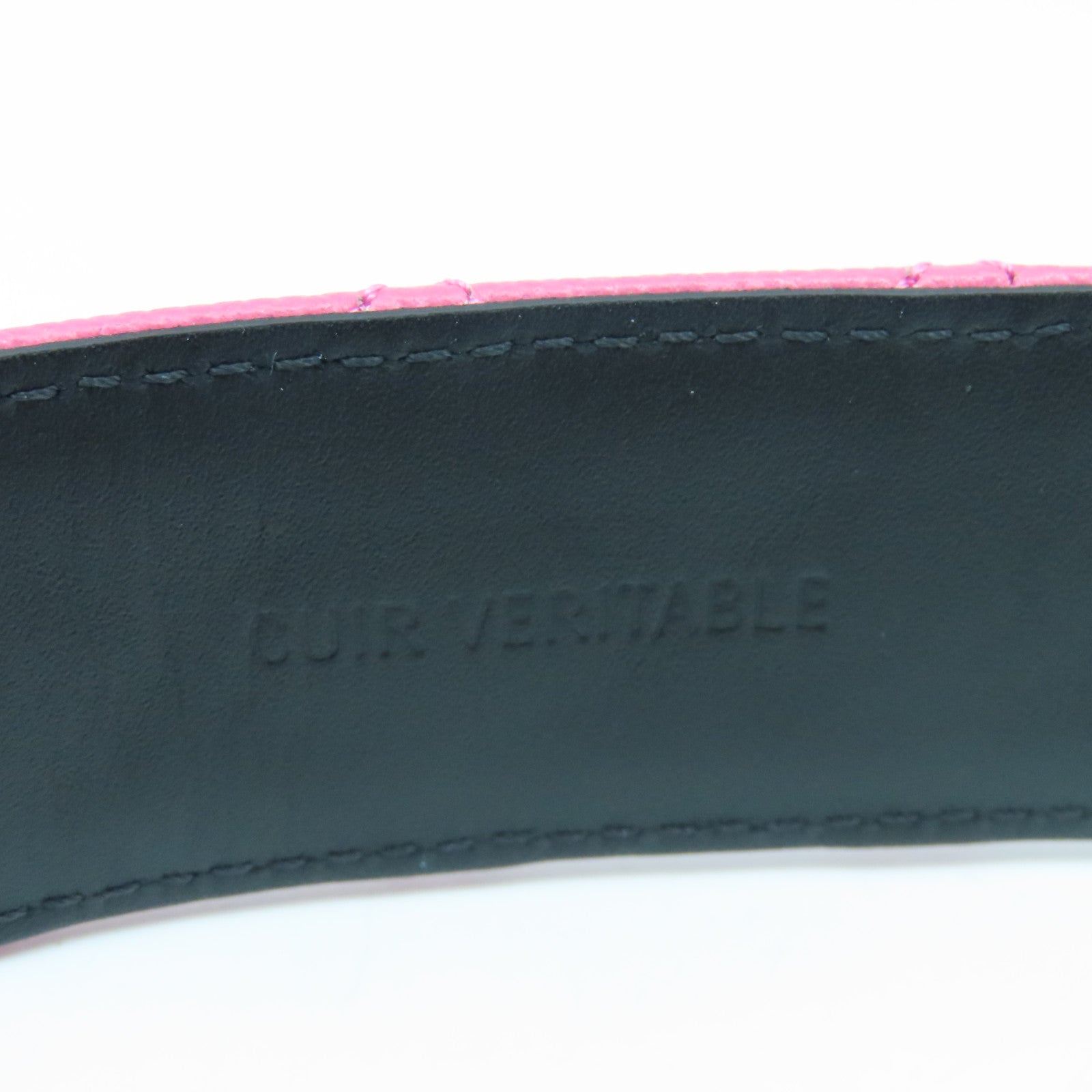 CHANEL 菱格Caviar皮革Belt银扣皮带粉红色