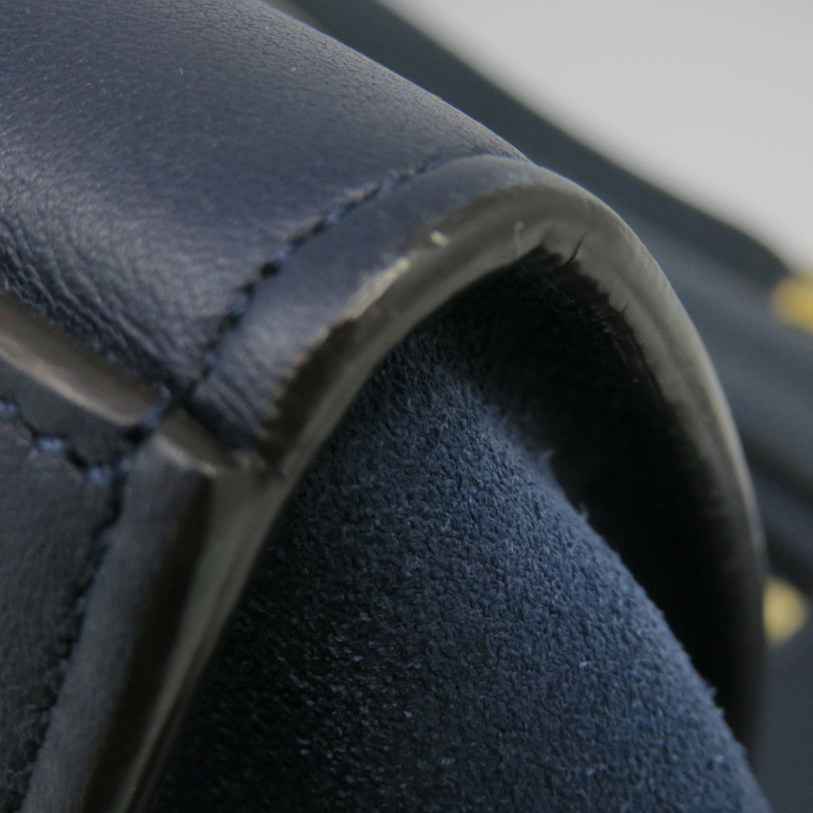CELINE 牛皮皮革Trapeze金扣肩背袋深蓝色