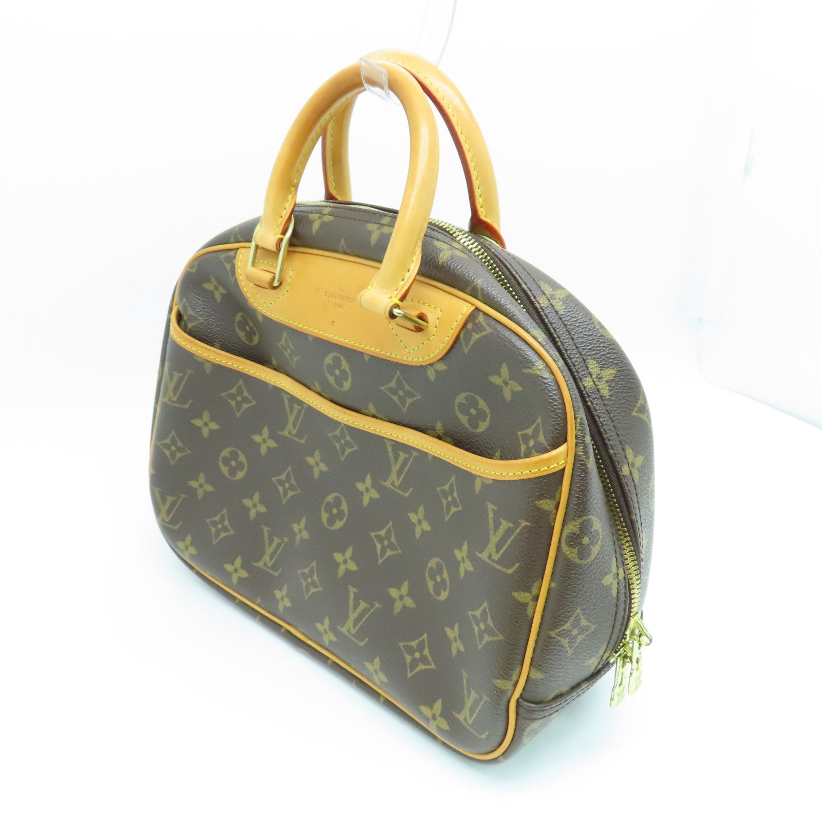 LOUIS VUITTON Monogram Trouville Hand Bag金扣手挽袋啡色