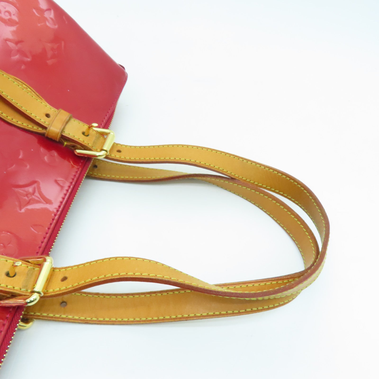 LOUIS VUITTON Mono-Vernis Rosewood Avenue Shoulder Bag金扣肩背袋红色