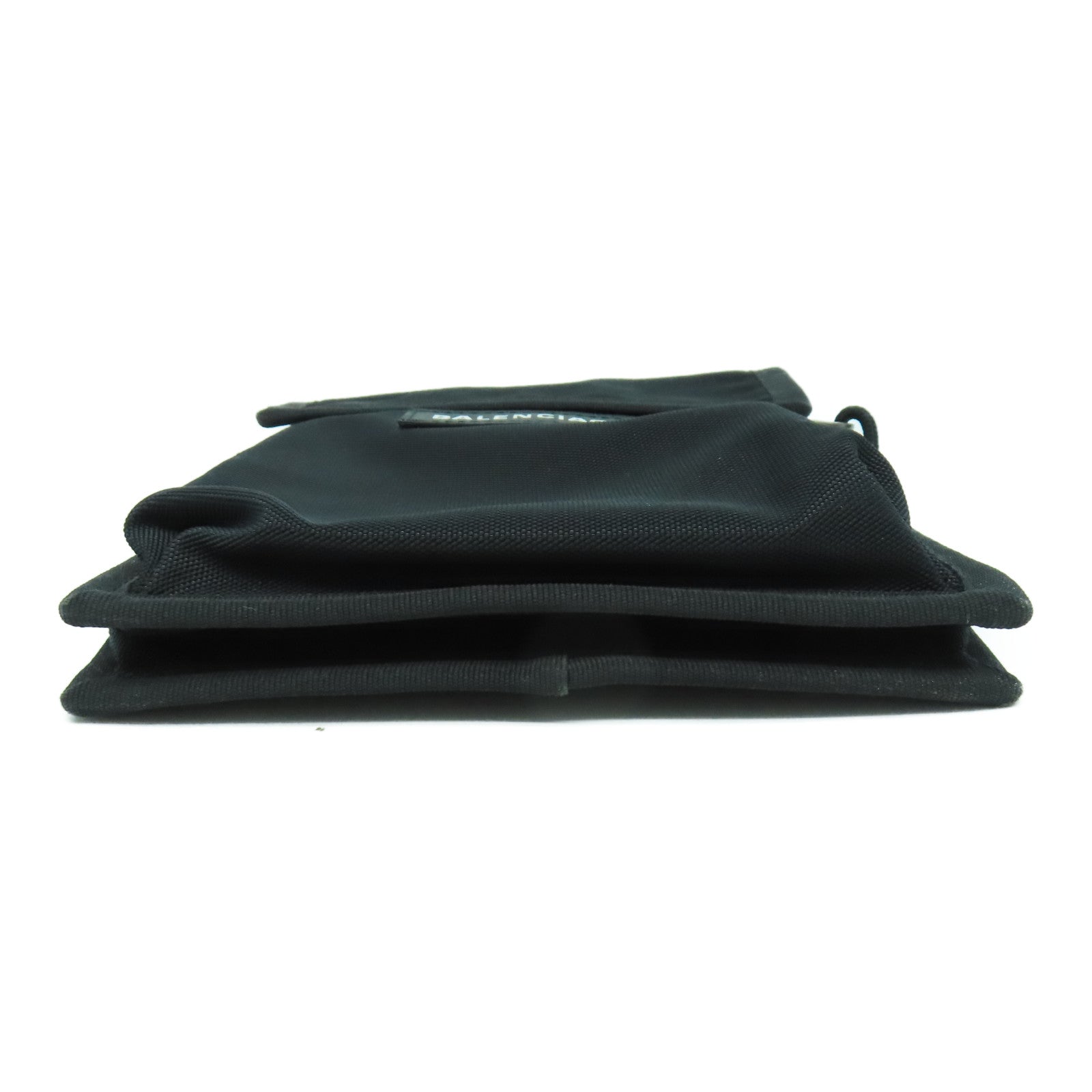 BALENCIAGA 帆布Shoulder Bag銀扣肩背袋黑色