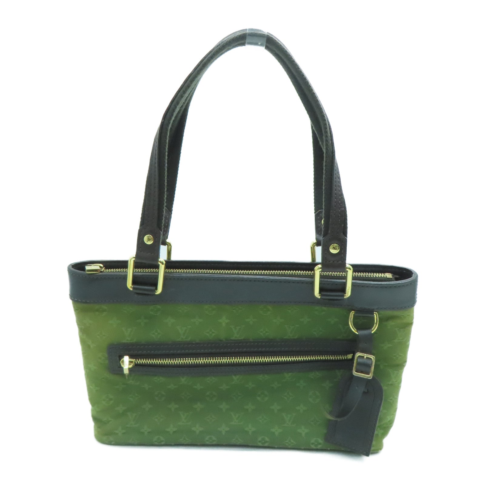 LOUIS VUITTON 帆布Lucille PM Hand Bag金扣手挽袋绿色