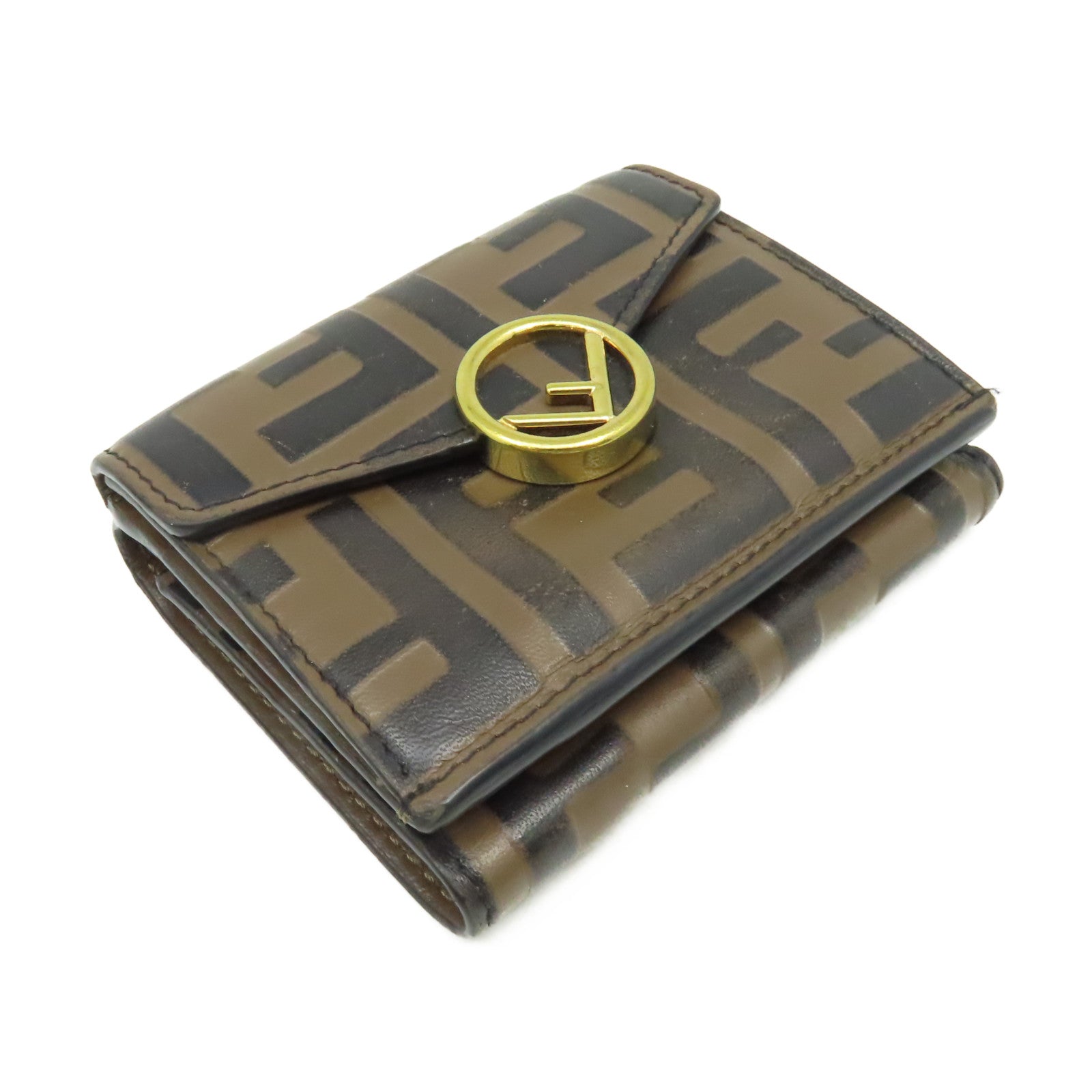 FENDI 牛皮皮革Mini Wallet迷你錢包啡色