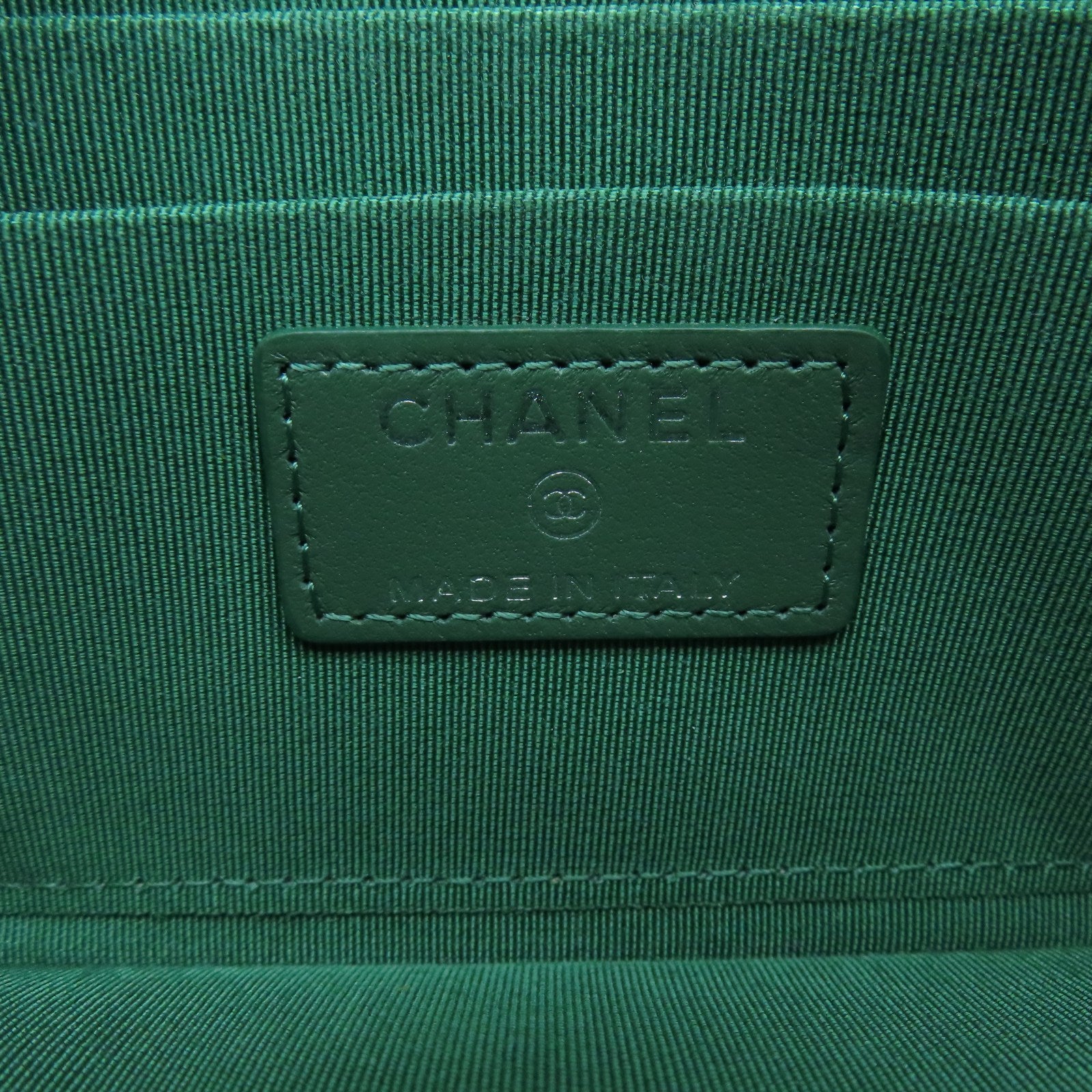 CHANEL 菱格羊皮皮革Wallet银扣长钱包绿色