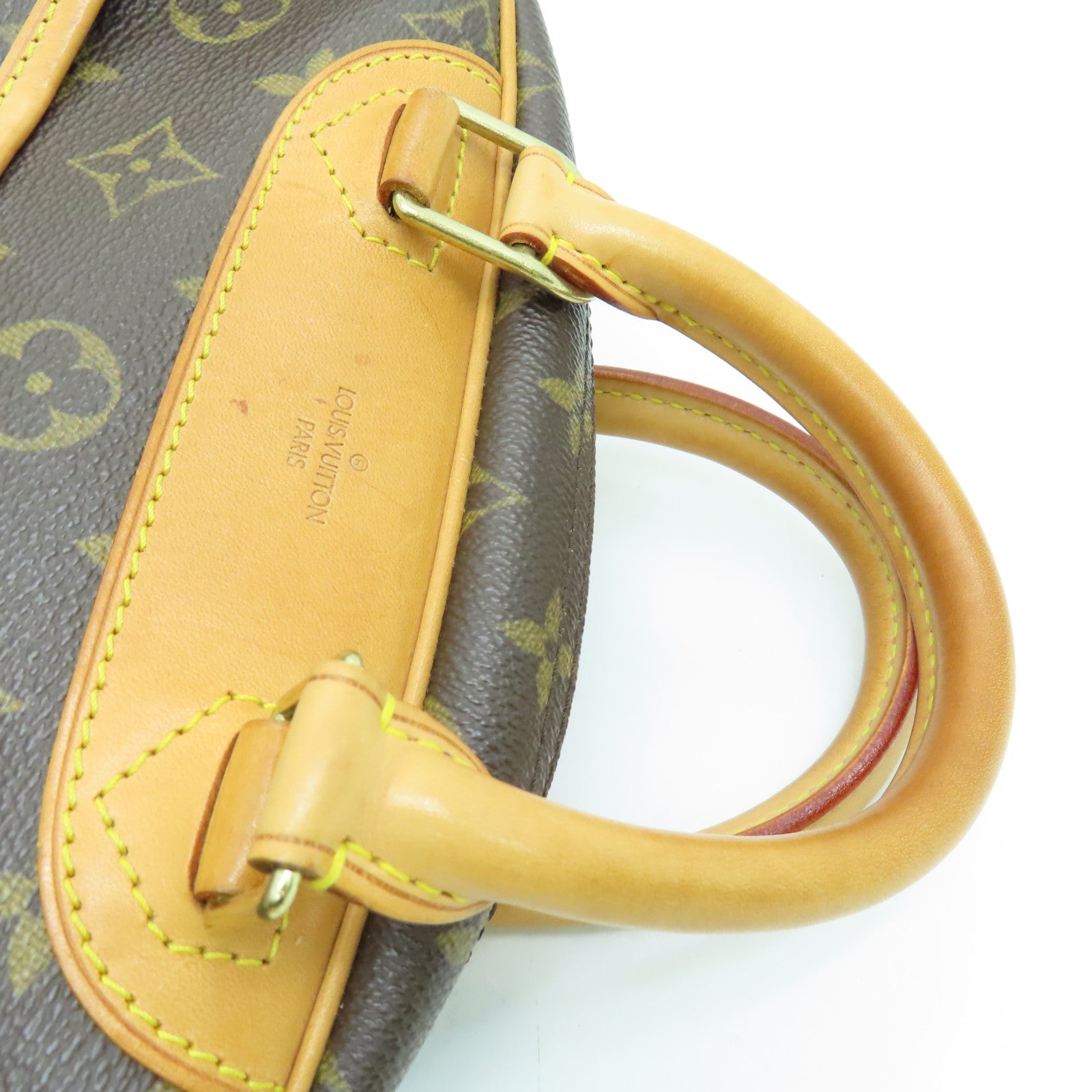 LOUIS VUITTON Monogram Trouville Hand Bag金扣手挽袋啡色