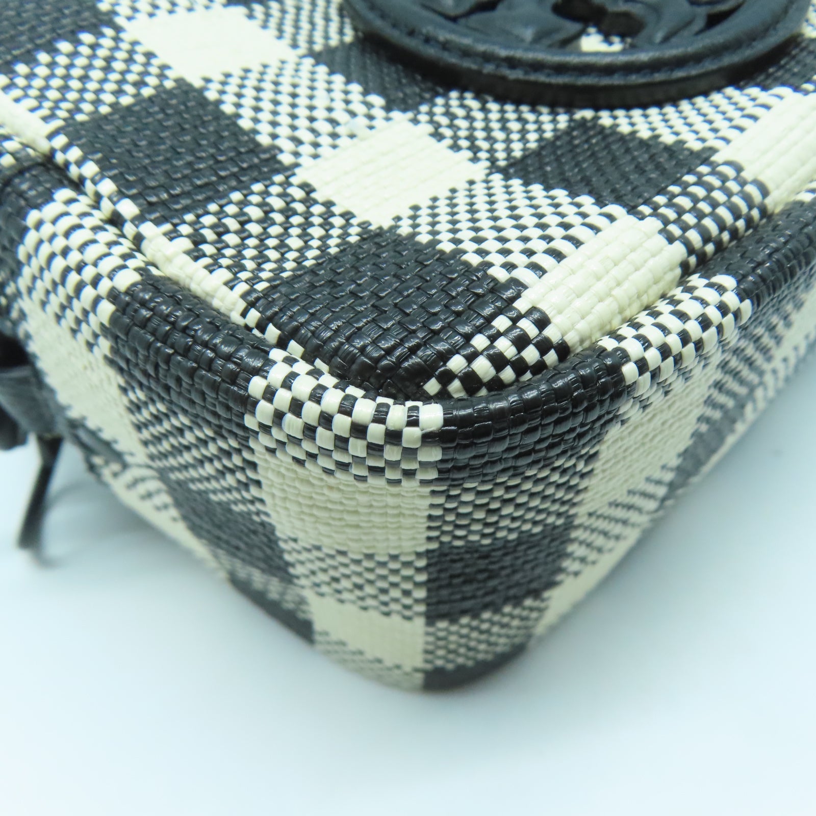 Tory Burch 牛皮皮革Shoulder Bag金扣肩背袋黑色/白色