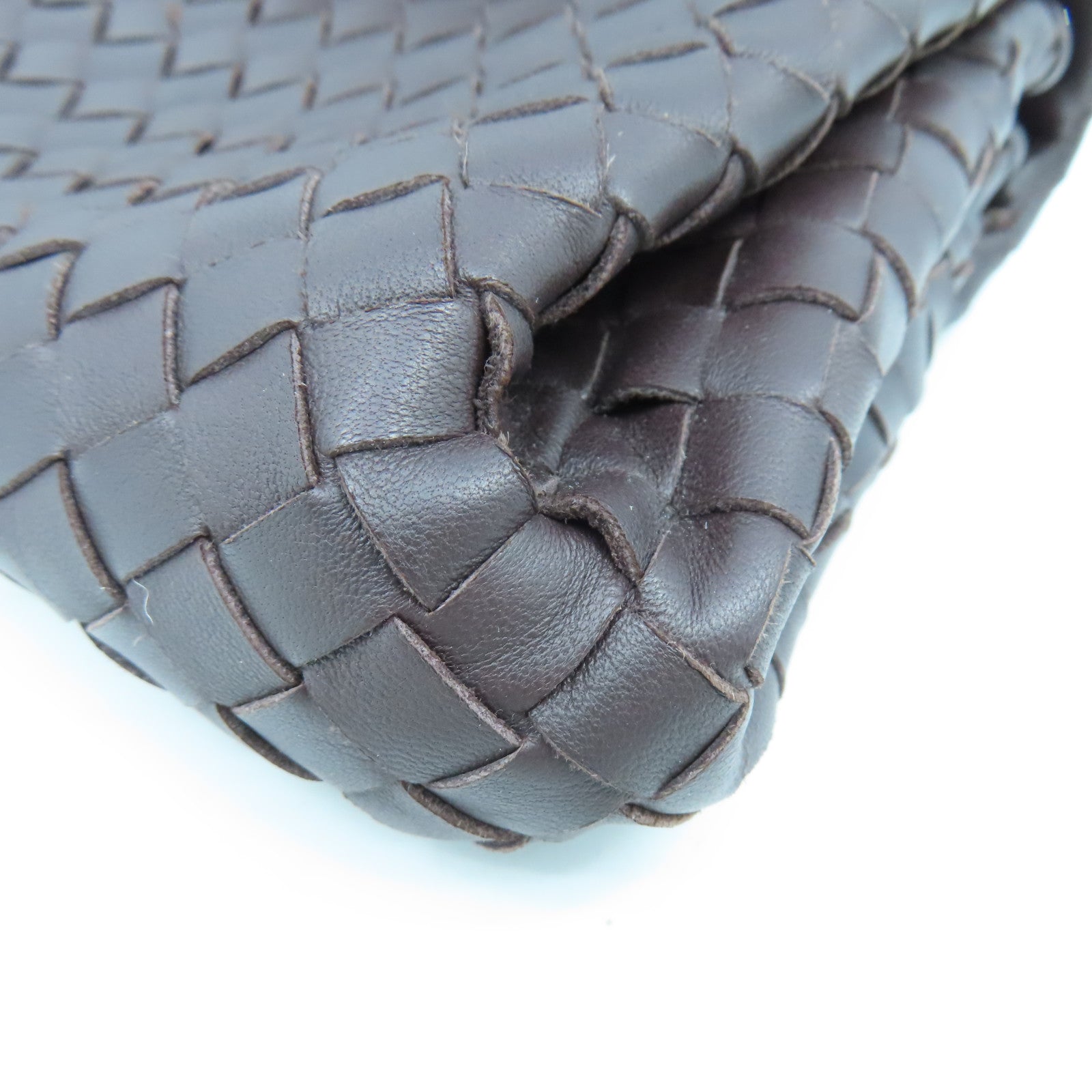 BOTTEGA VENETA 织纹皮革Clutch Bag手拿包啡色